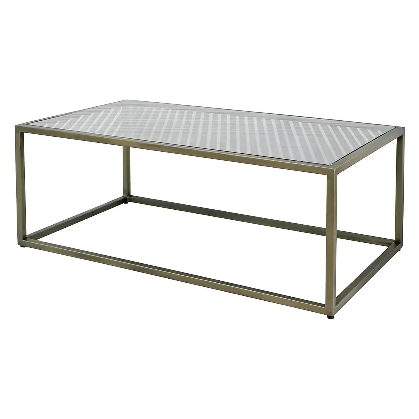 Hamilton Rectangular Iron & Glass Cocktail or Coffee Table