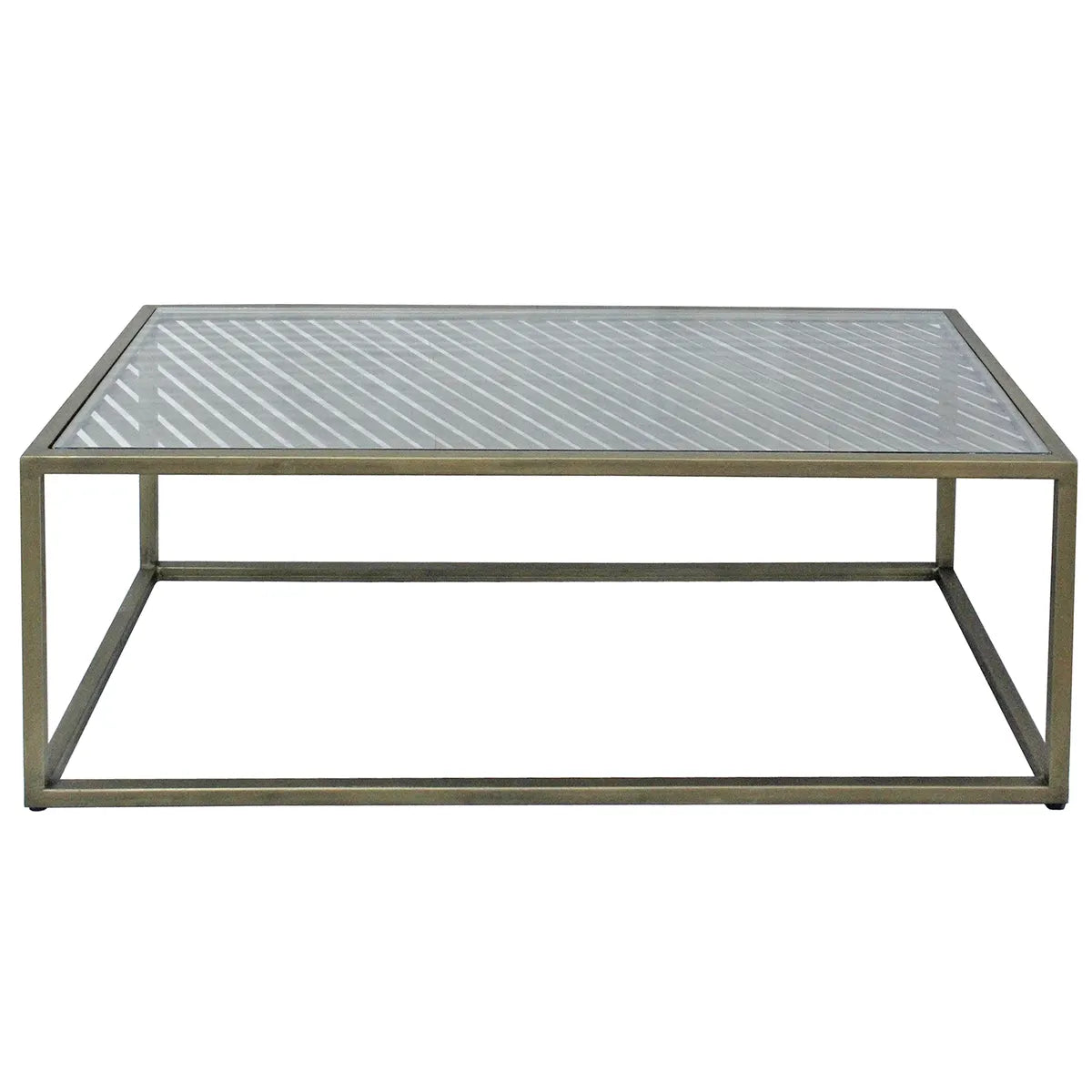 Hamilton Rectangular Iron & Glass Cocktail or Coffee Table