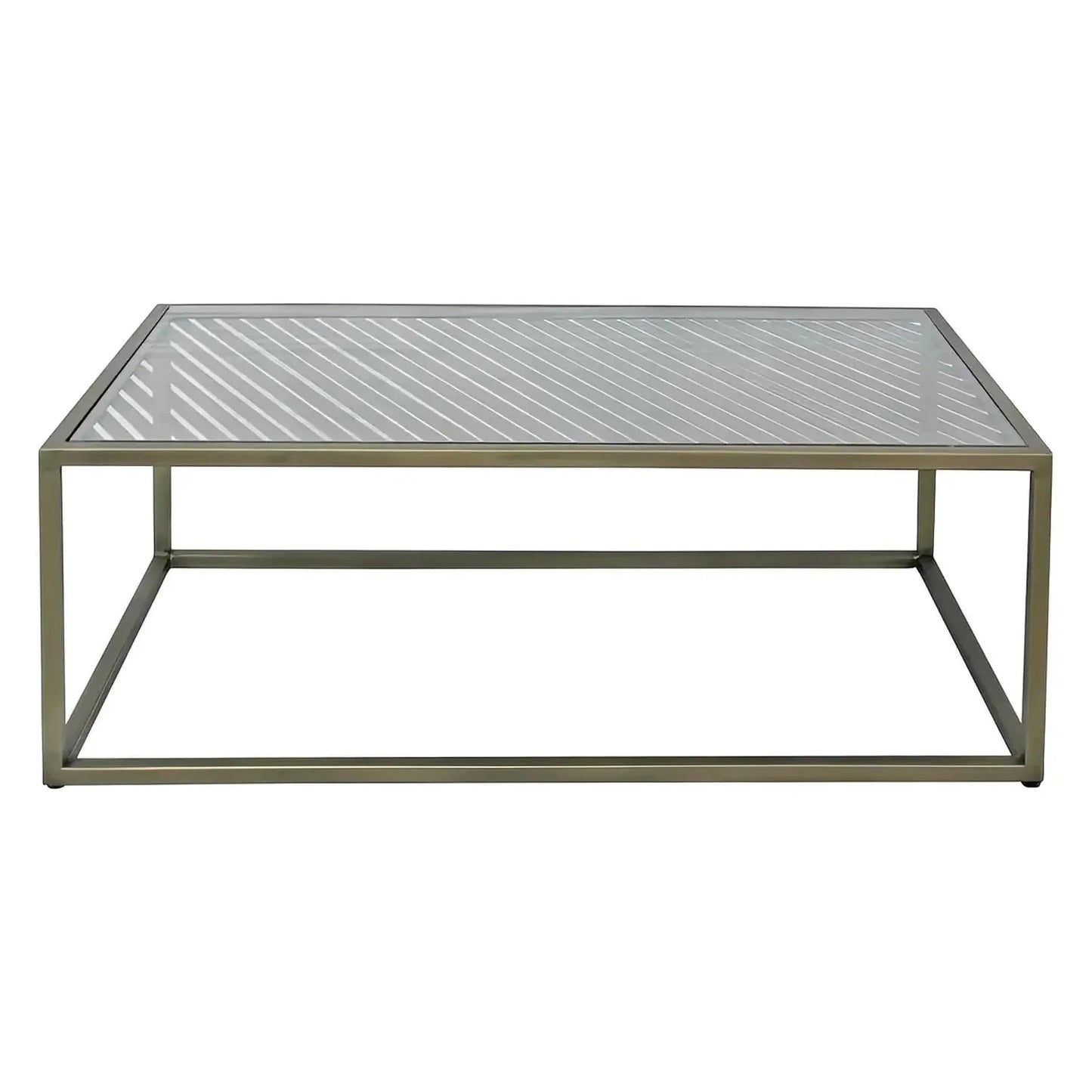 Hamilton Rectangular Iron & Glass Cocktail or Coffee Table