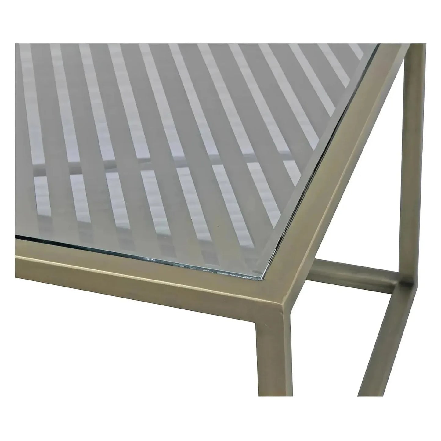 Hamilton Rectangular Iron & Glass Cocktail or Coffee Table