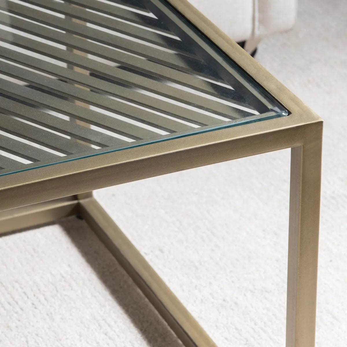 Hamilton Rectangular Iron & Glass Cocktail or Coffee Table