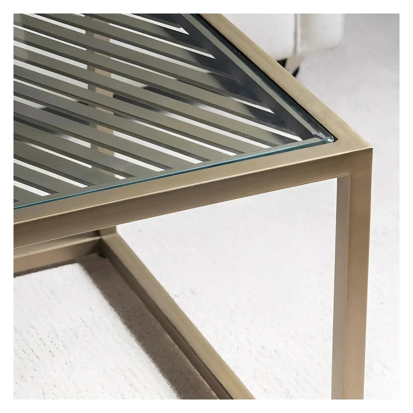 Hamilton Rectangular Iron & Glass Cocktail or Coffee Table