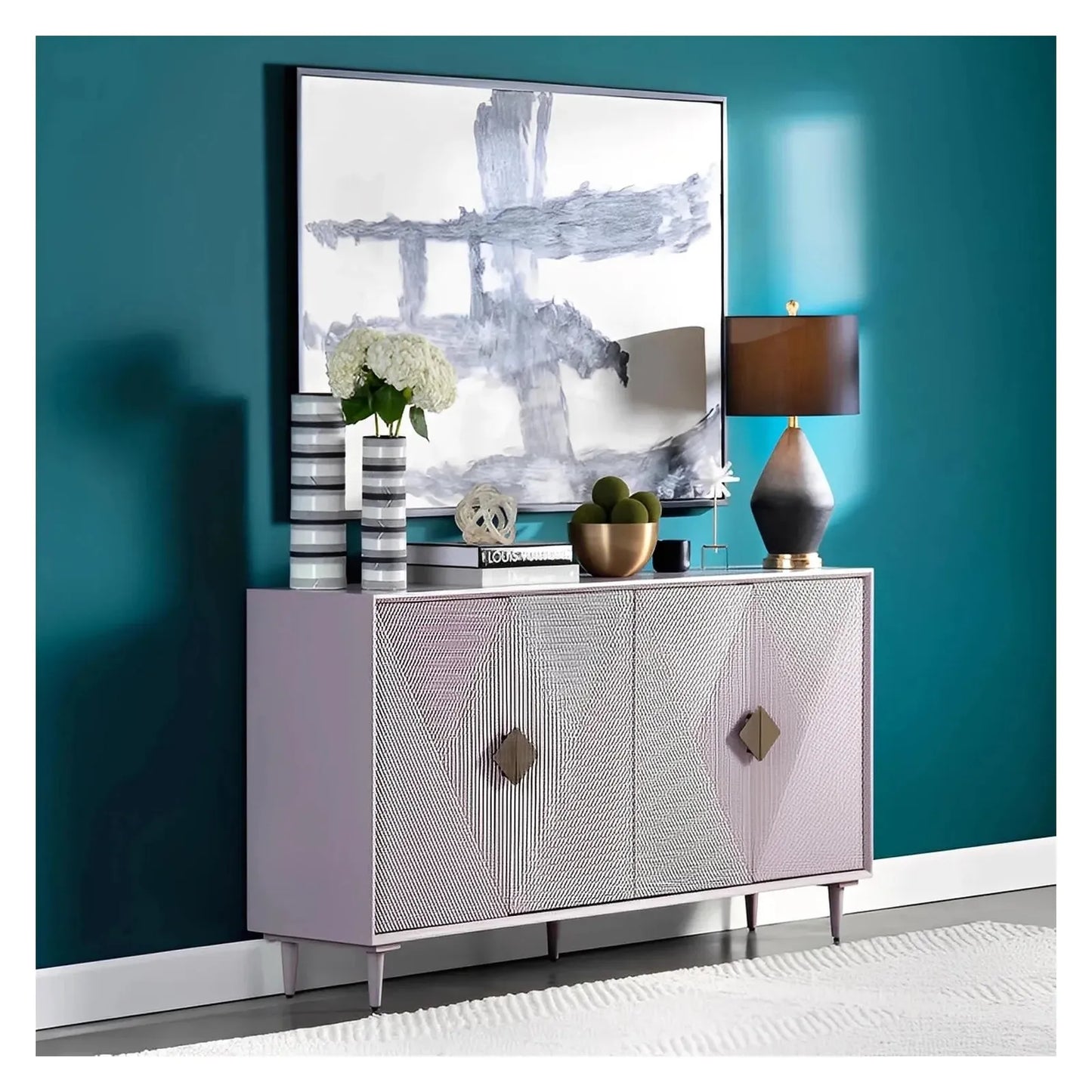 Oakmere 72" Lavender 4-Door Media Credenza - Contemporary
