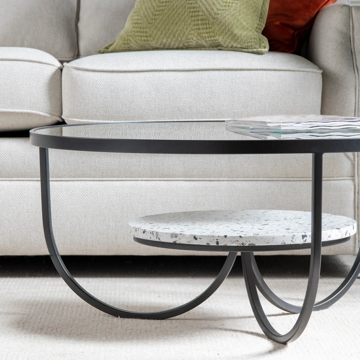 Clayborne Round 33" Terrazzo Cocktail or Coffee Table