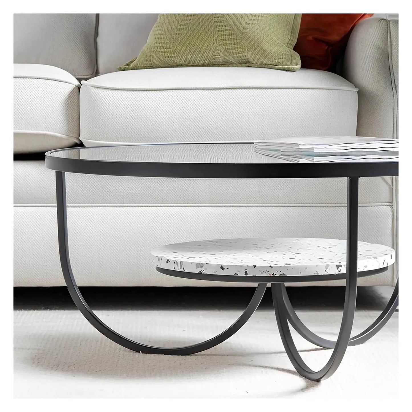 Clayborne Round 33" Terrazzo Cocktail or Coffee Table