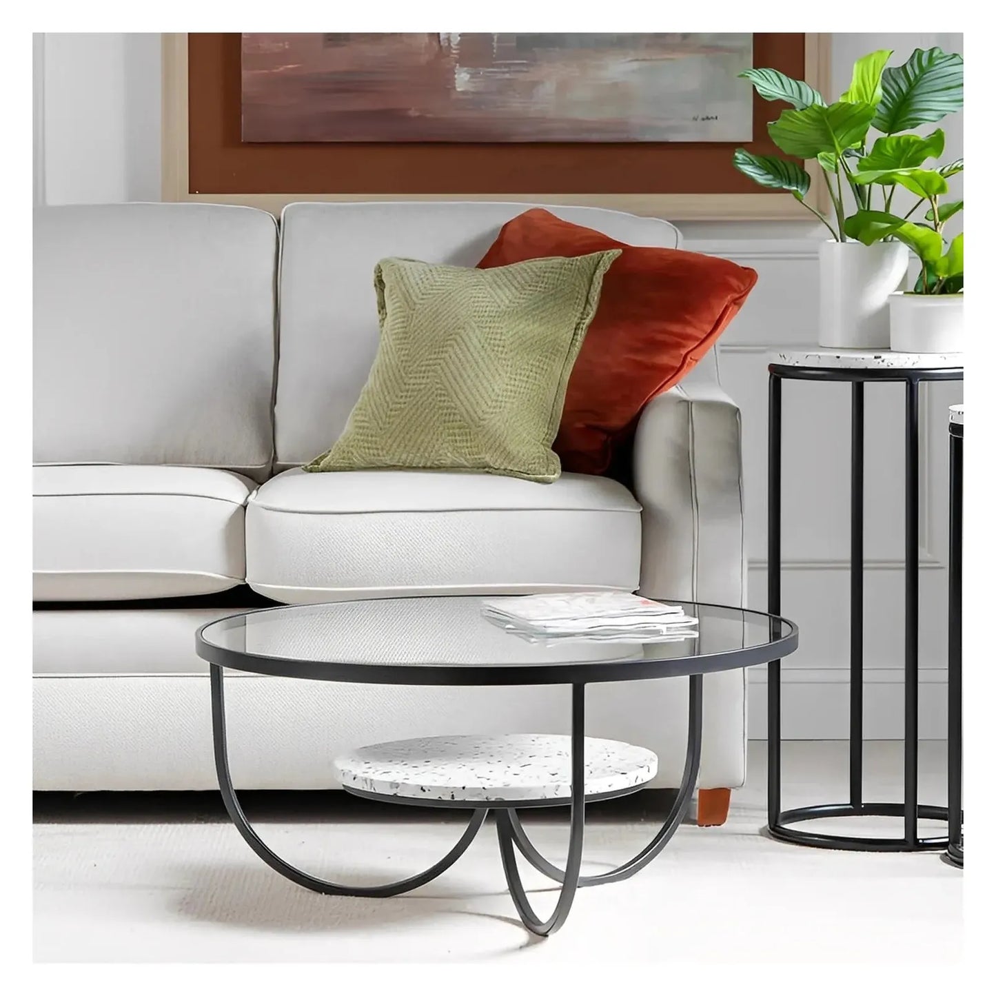 Clayborne Round 33" Terrazzo Cocktail or Coffee Table