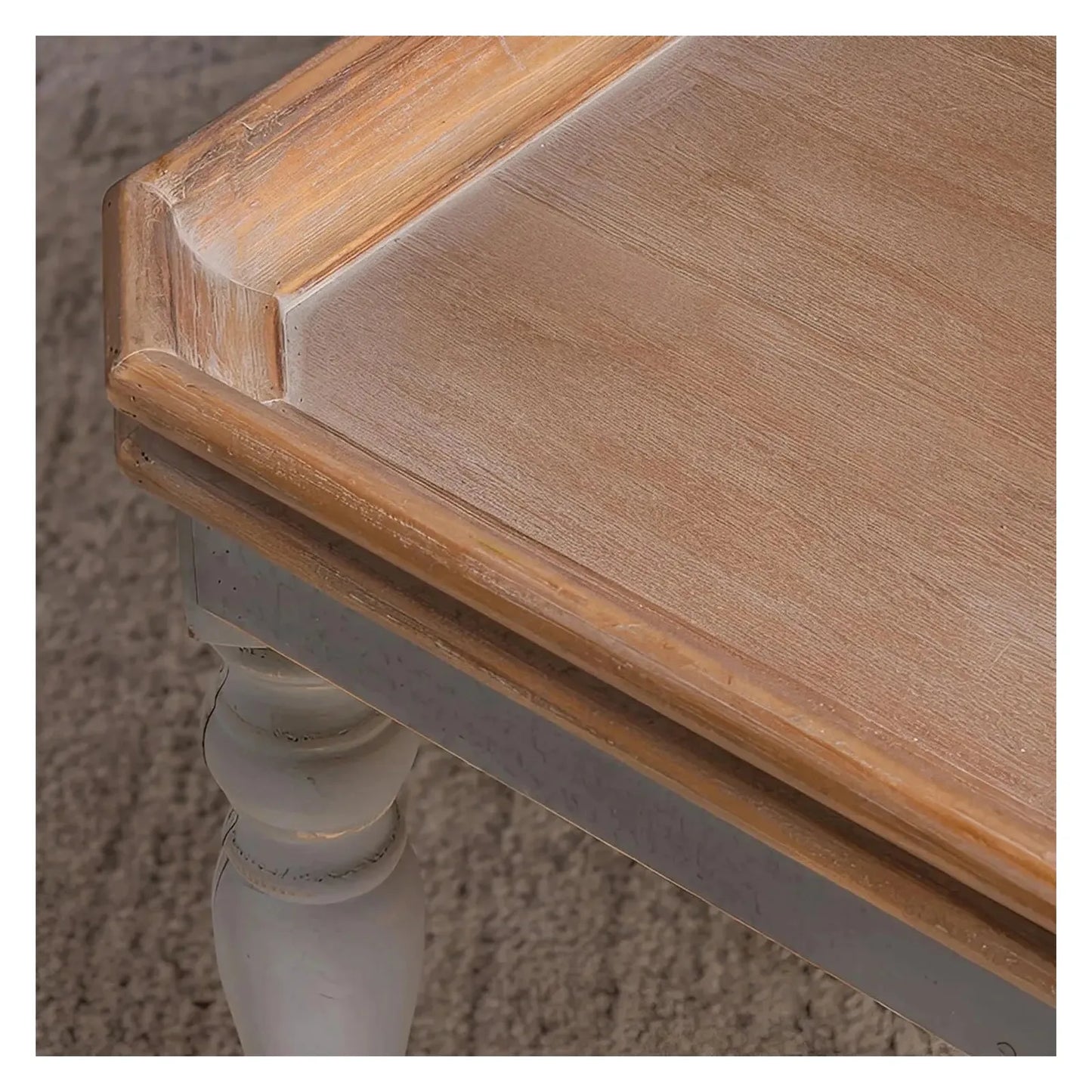 Devonshire Square Gray Wooden Cocktail or Coffee Table With Brown Top