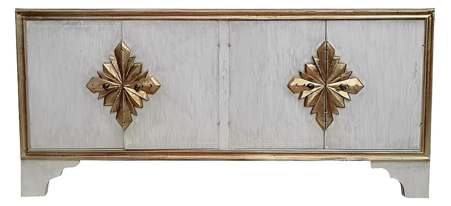 Savoy Ivory Dining Room Buffet Table with Handcrafted Elegance 20 x 78 x 36.5