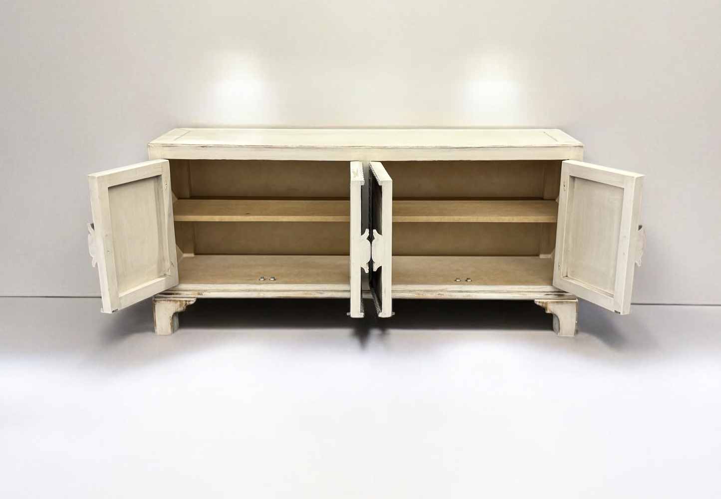 Chamerolles Ivory Handcrafted Dining Room Buffet Table In Antique Finish 19.5 x 78 x 36