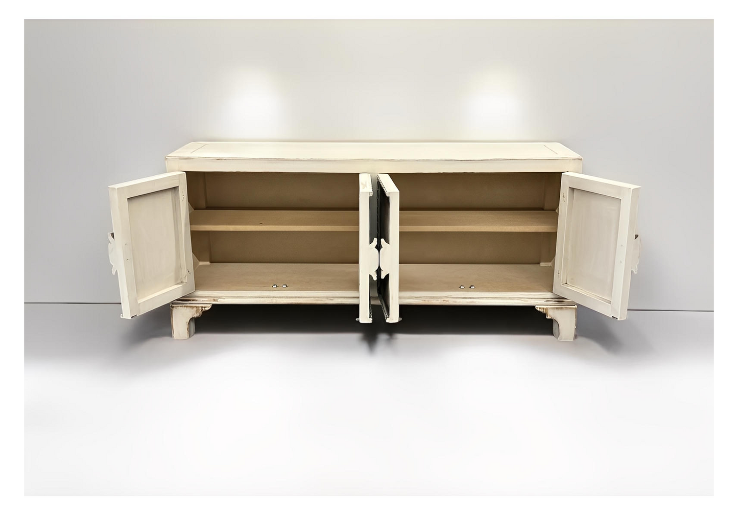 Chamerolles Ivory Handcrafted Dining Room Buffet Table In Antique Finish 19.5 x 78 x 36