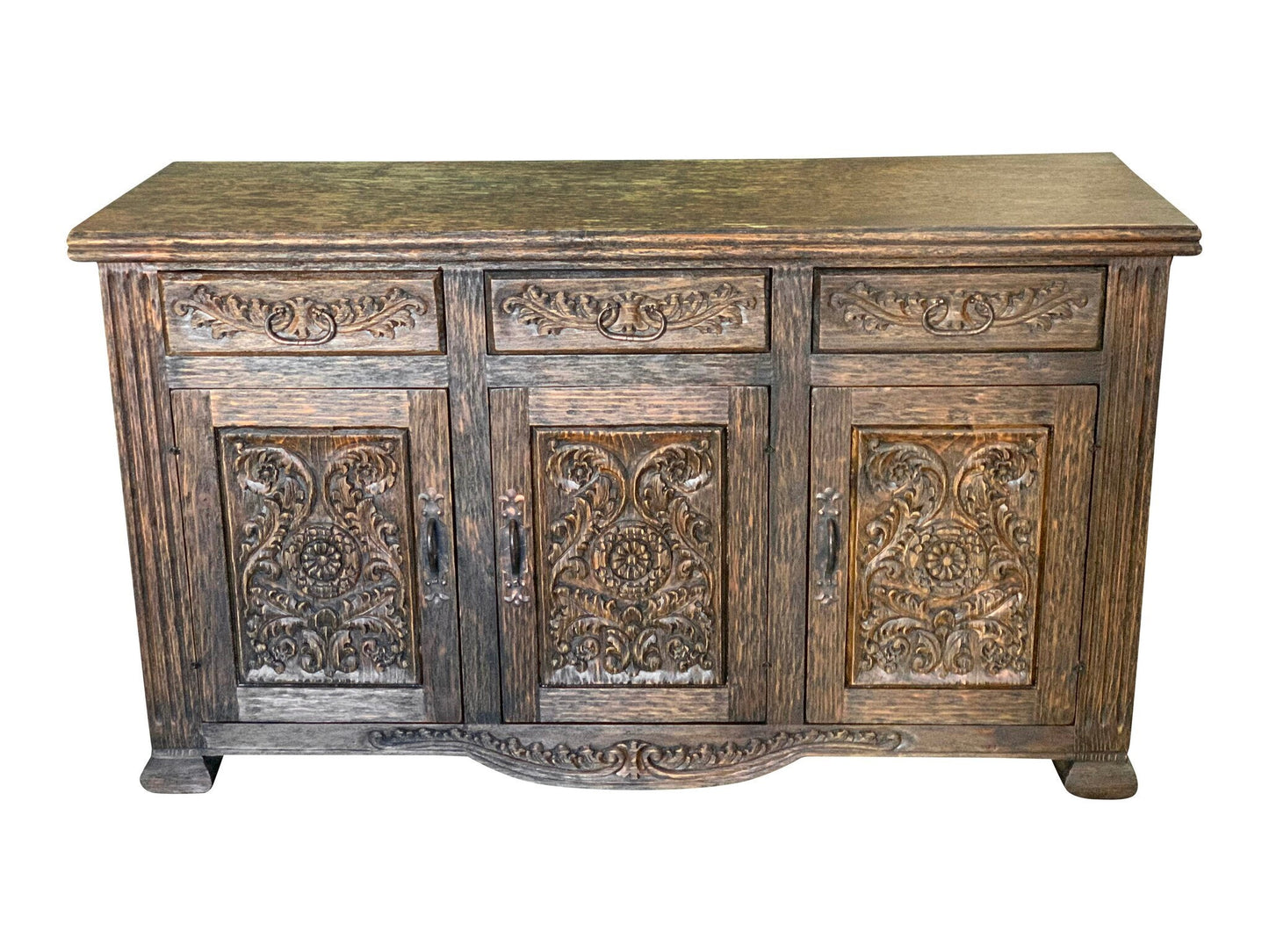 Menars Palatial Dark Walnut Carved Sideboard Dining Room Buffet Table