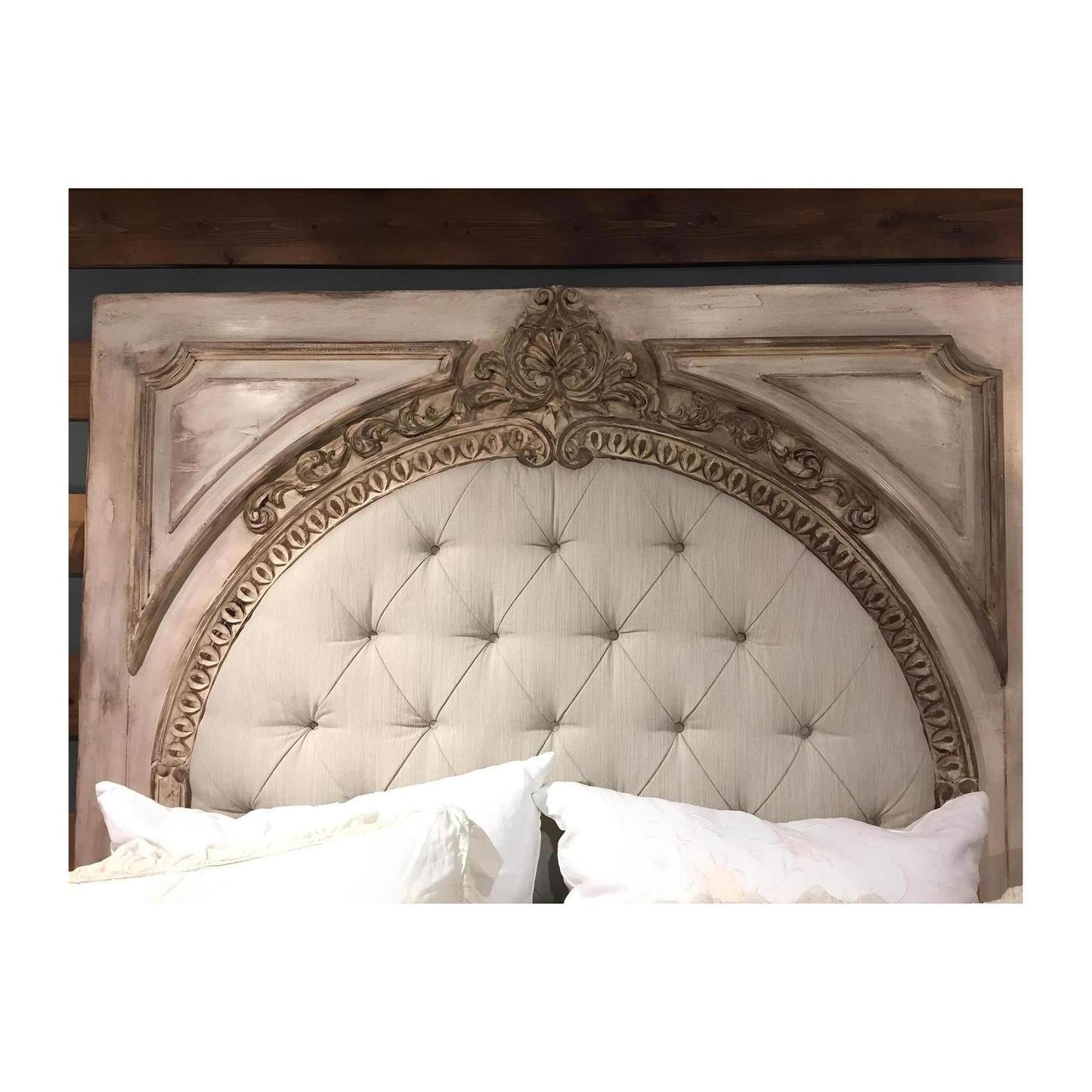 ALESSANDRA BEDROOM SET | 87" Tall | Rustic Distressed Finish | Waxed Off-White Wood | Includes Delivery and Assembly