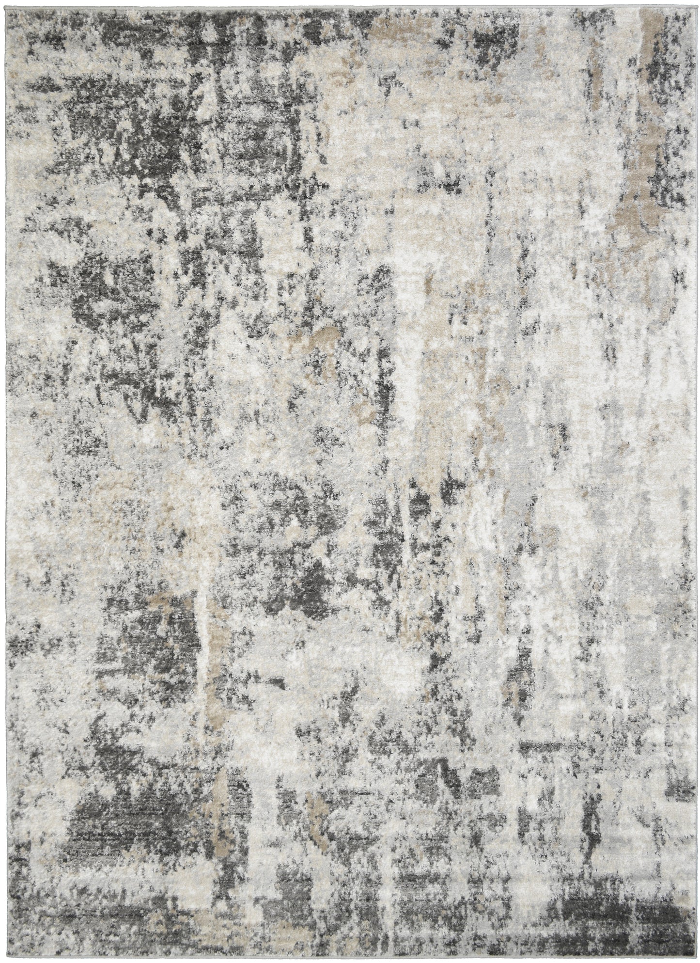 Firenze Area Rug Celestial Gray 7'10"x9'10" Traditional Design, Low-Profile 9mm pile height, Thin