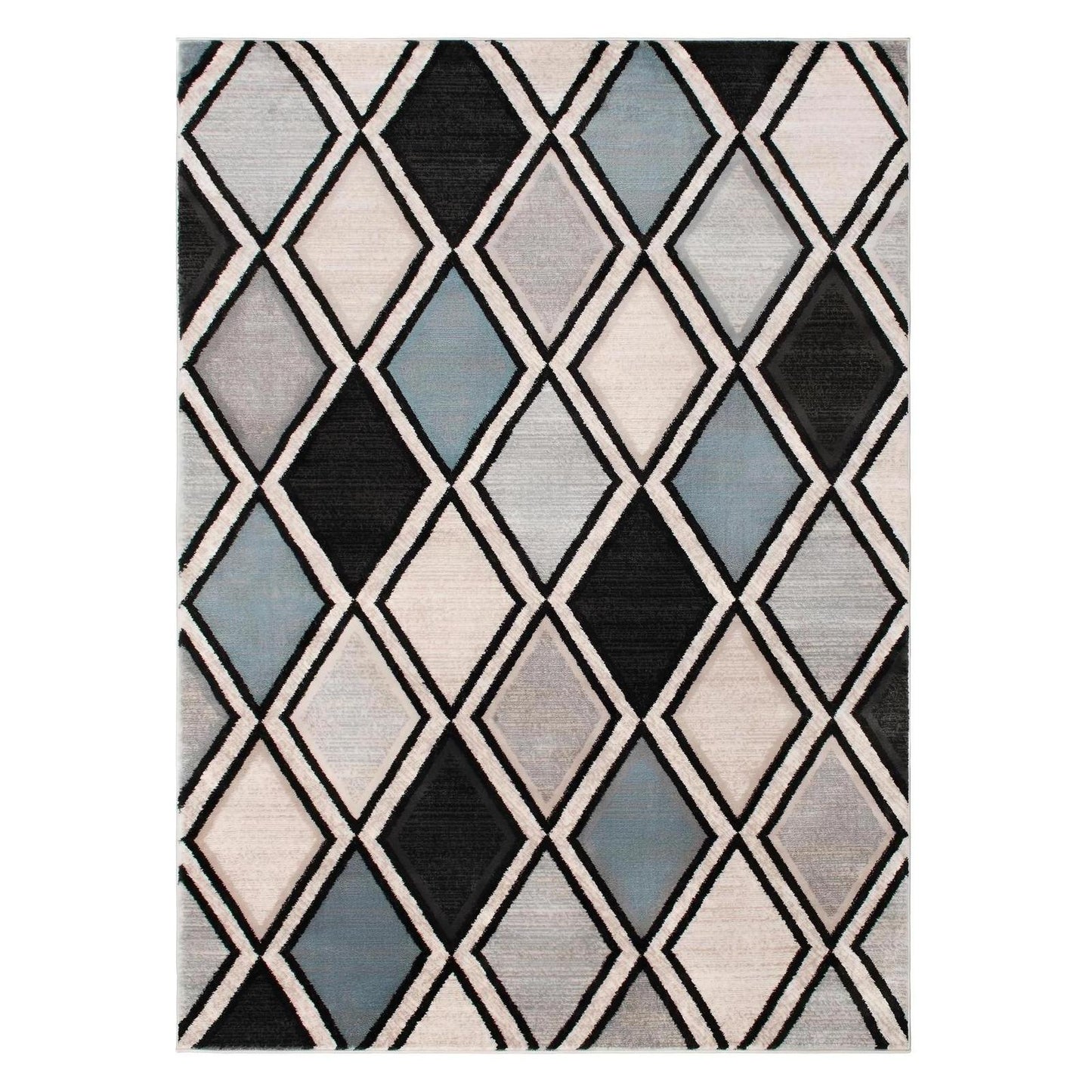 Galleria Area Rug Diamond Multi 5'3"x7'3" Contemporary, Geometric Design, 10mm pile height, Thin