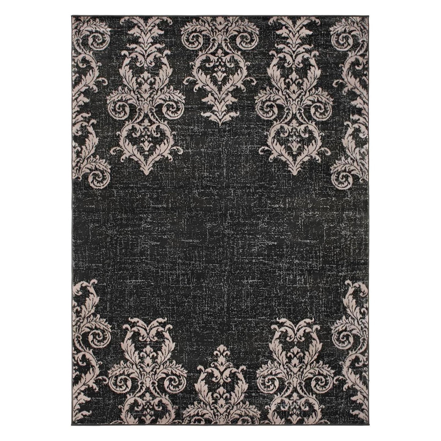 Galleria Area Rug Kingston Black 7'10"x9'10" Contemporary, Geometric Design, 10mm pile height, Thin