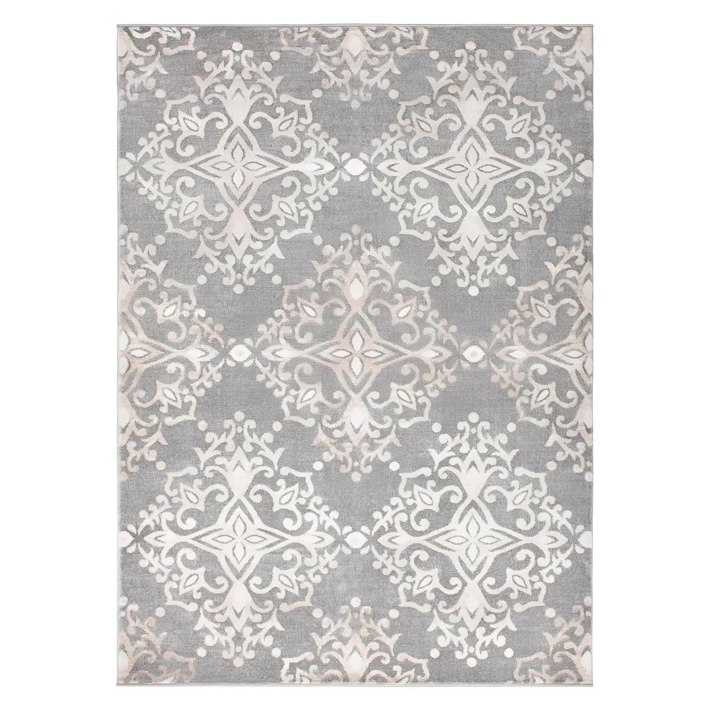 Galleria Area Rug Monica Gray 5'3"x7'3" Contemporary, Geometric Design, 10mm pile height, Thin