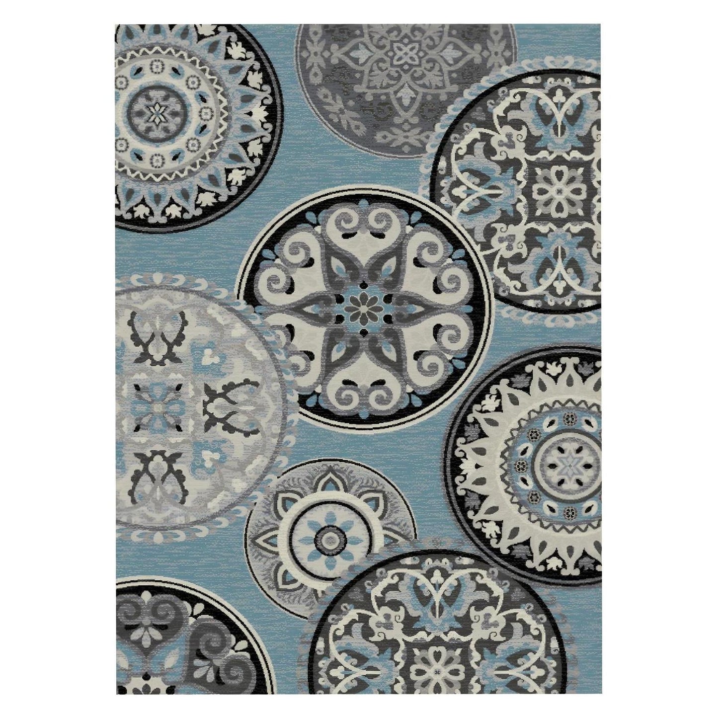 Galleria Area Rug Cosmo Blue 5'3"x7'3" Contemporary, Geometric Design, 10mm pile height, Thin