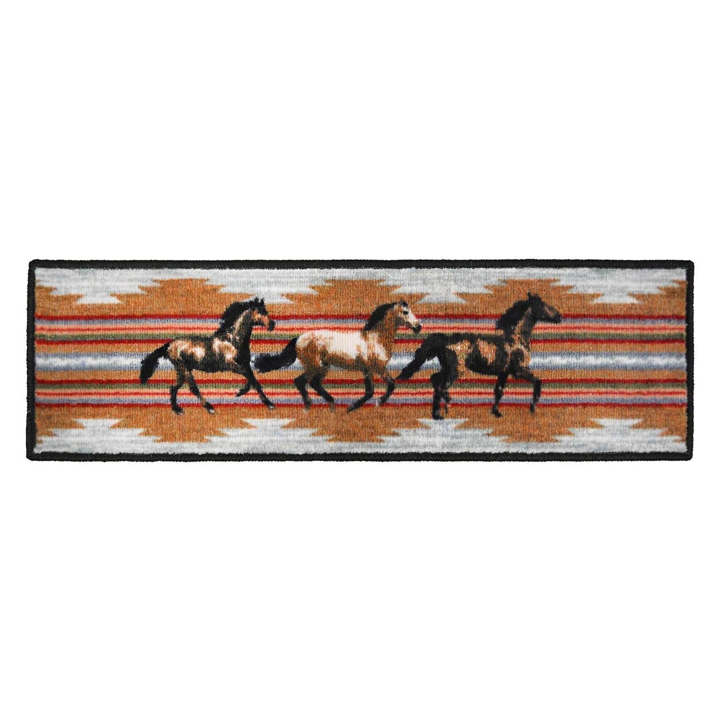 Cozy Cabin - Gallop 20"x44" Oval- Washable; Slip-Resistant Back, Made in the USA, 8mm pile height