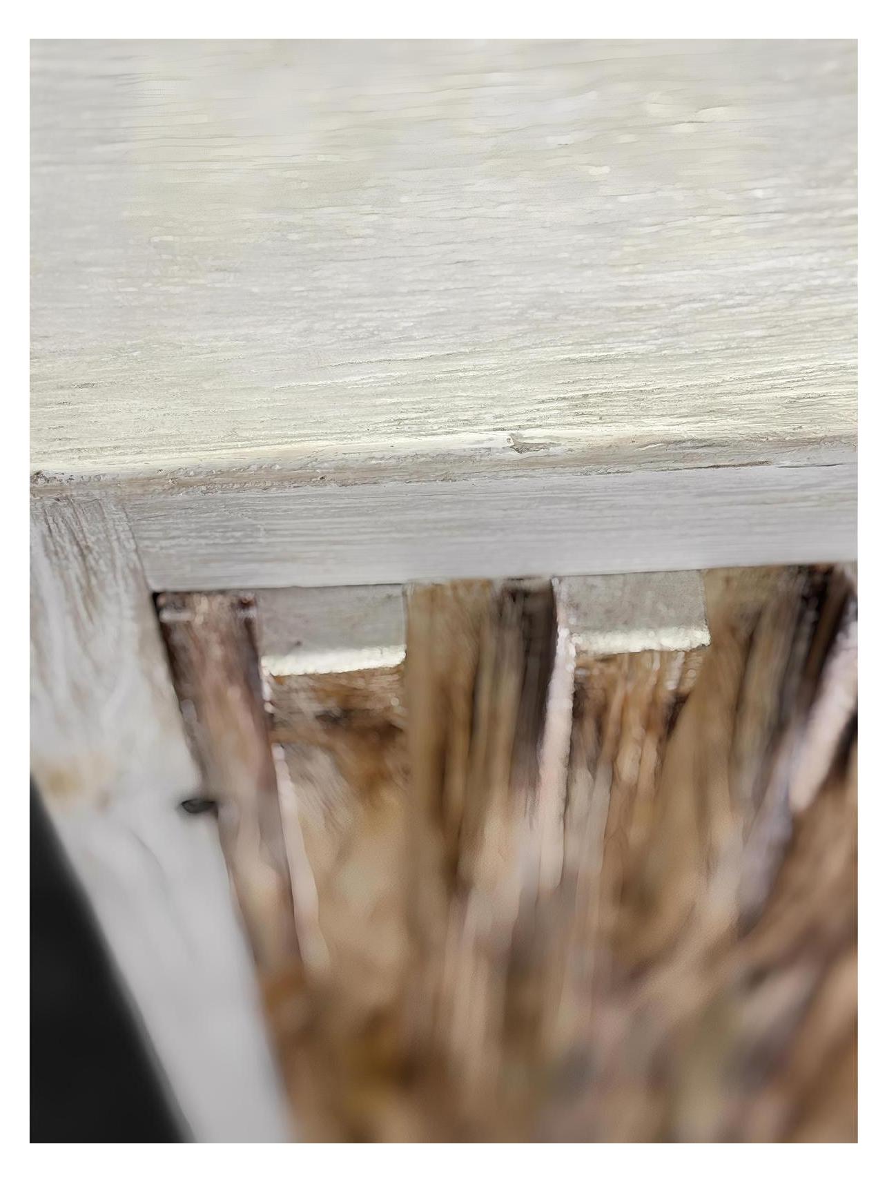 Jargeau Chest, Distressed White, Two Shelves Inside, Rustic Weathered Finish, Farmhouse Console