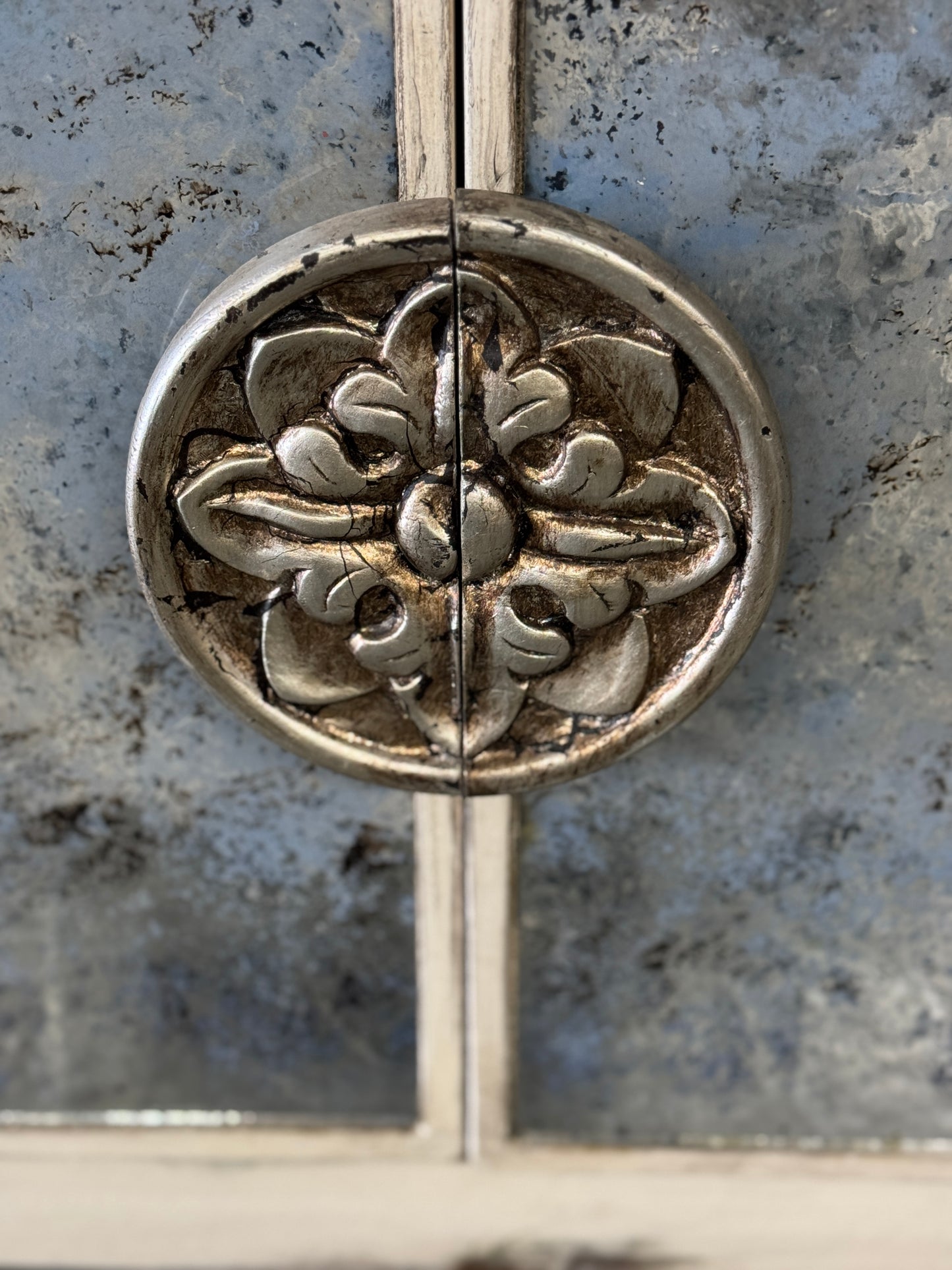 Orleans Antique Silver Dining Room Buffet Table Hand-Finished - 18.5 x 78 x 36