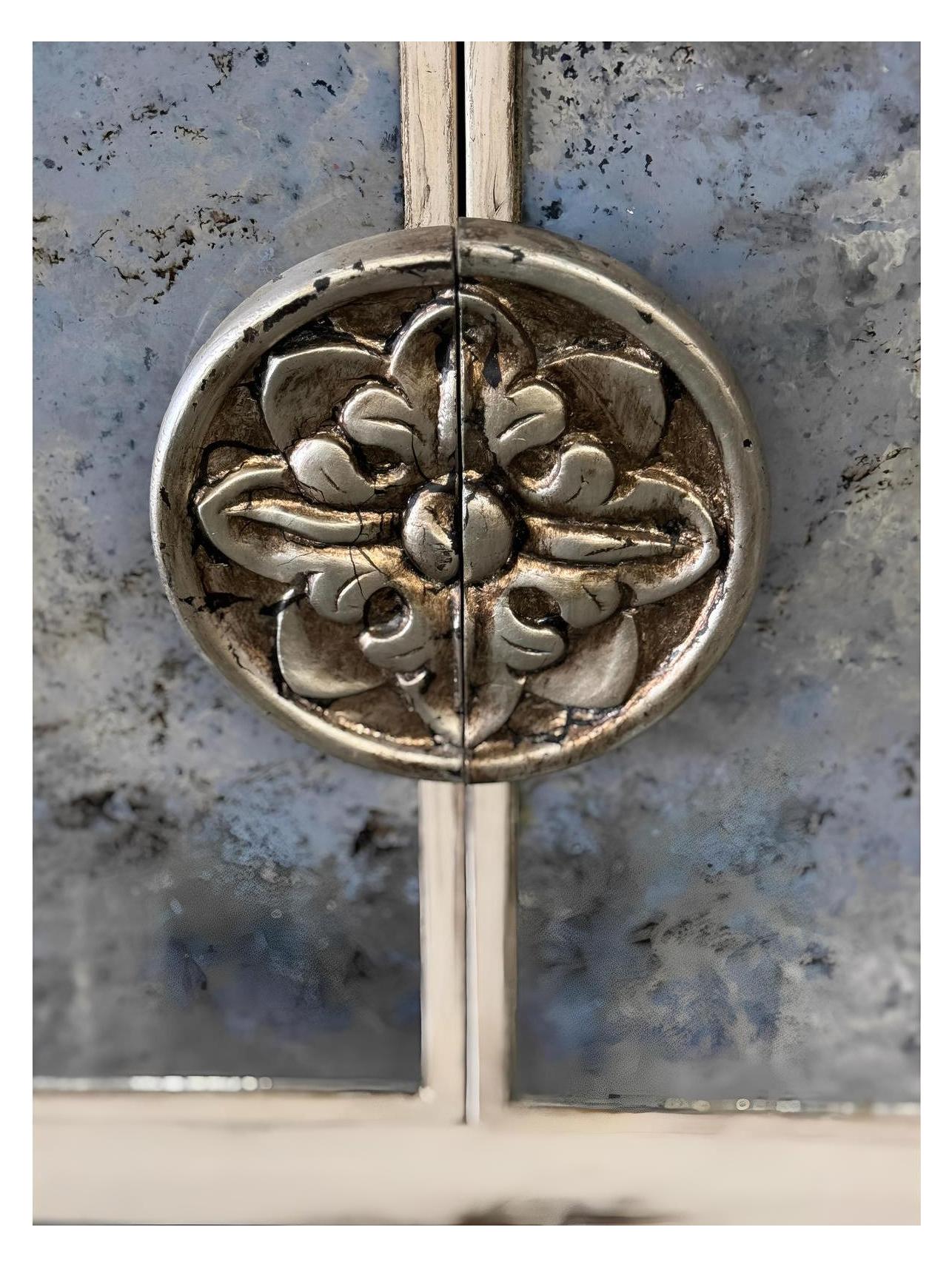 Orleans Antique Silver Dining Room Buffet Table Hand-Finished - 18.5 x 78 x 36