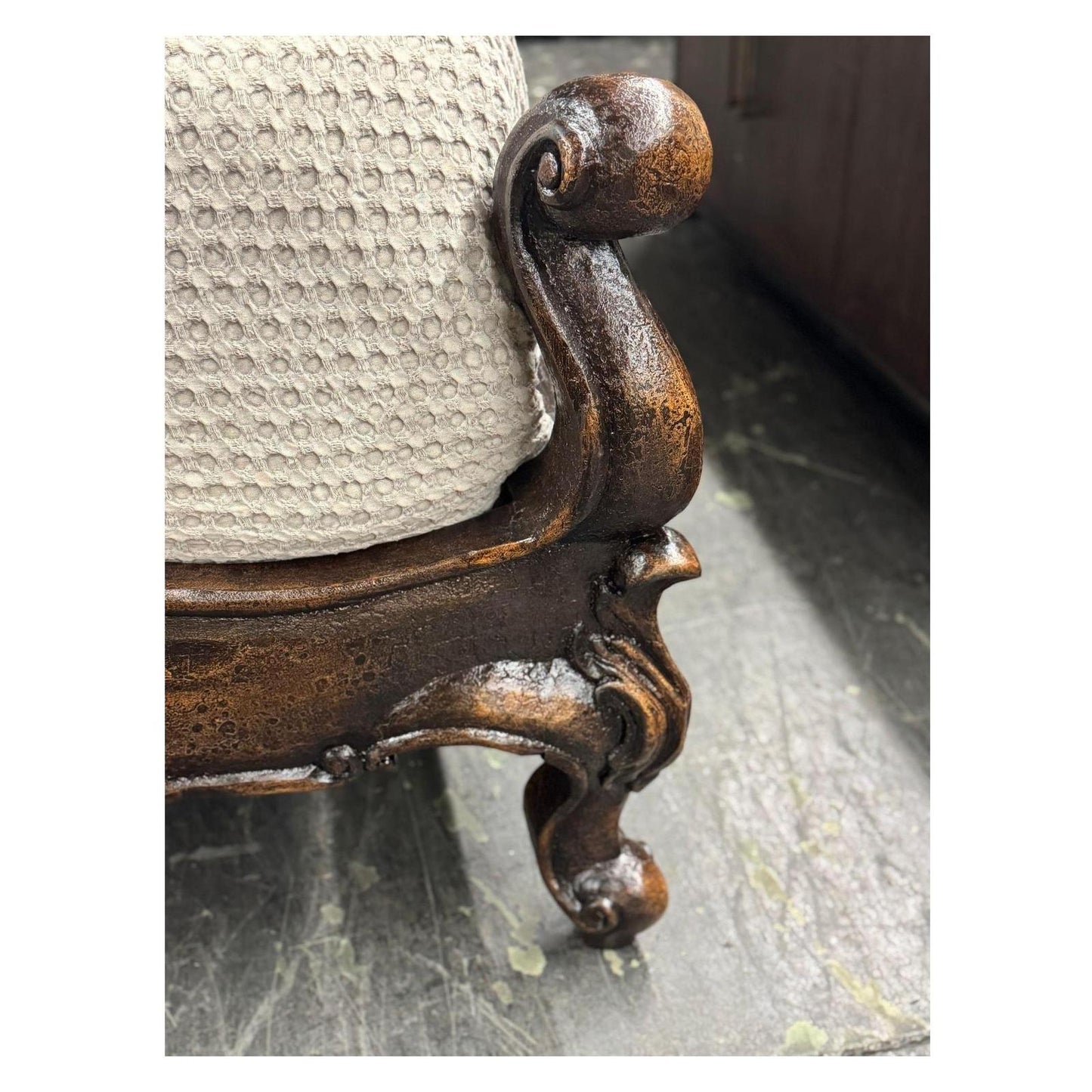 Versailles BED 87" Tall | Luxury French European Style | Rustic Brown Hand Carved Solid Wood | Bed Only | Includes Delivery and Assembly