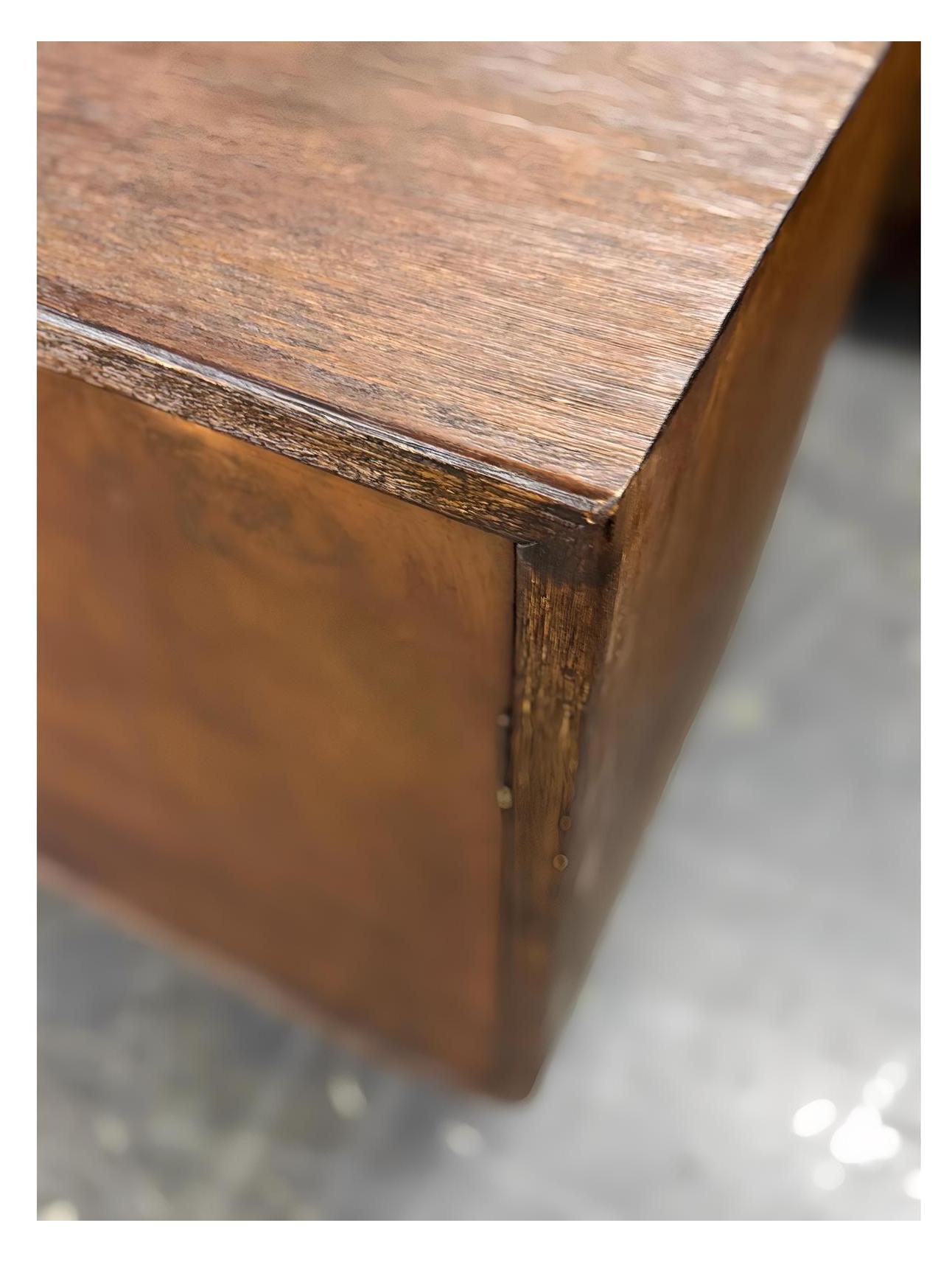 Loire Valley Manor Walnut Handcrafted Dining Buffet Table with Solid Wood Storage