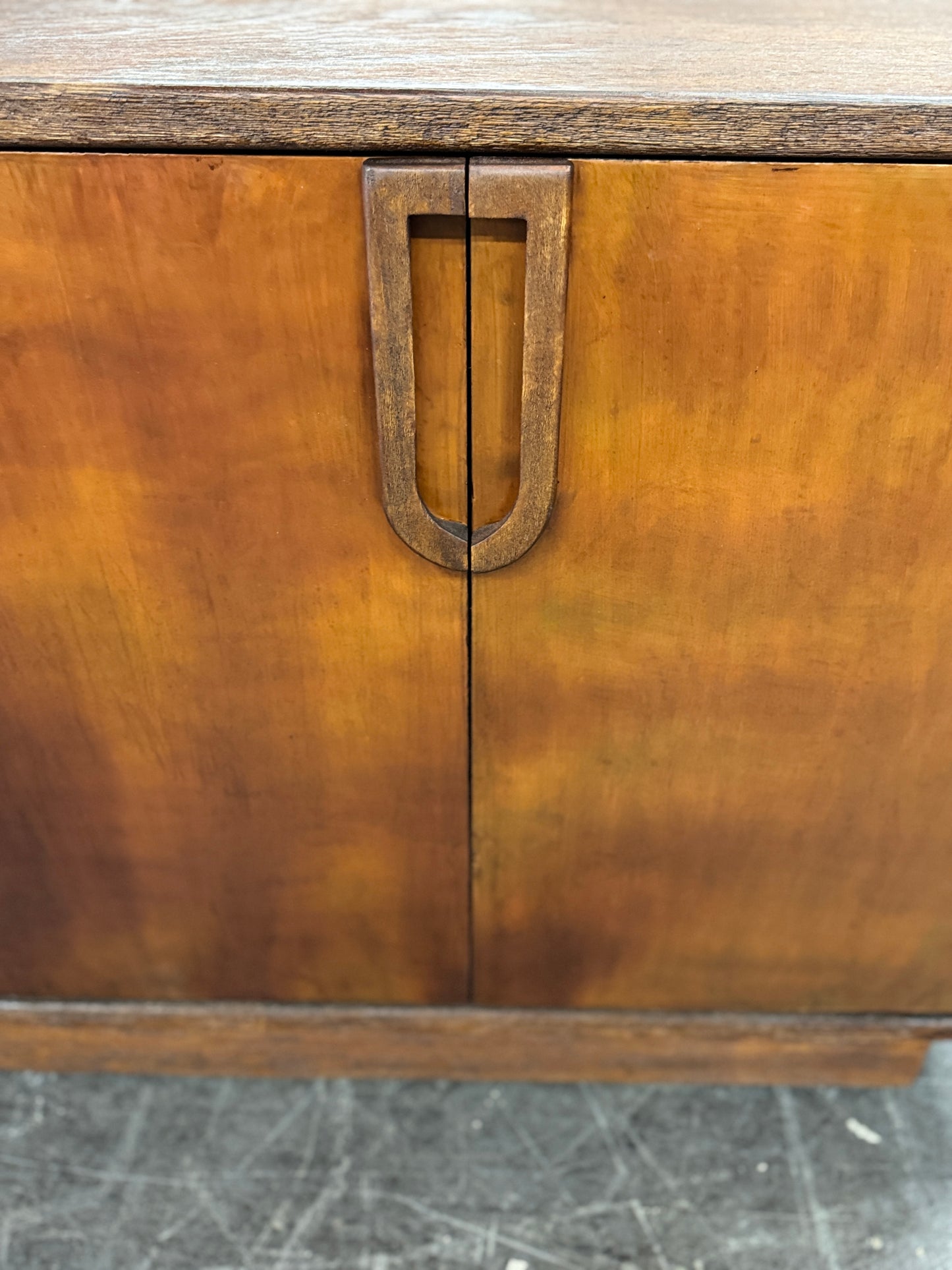 Loire Valley Manor Walnut Handcrafted Dining Buffet Table with Solid Wood Storage