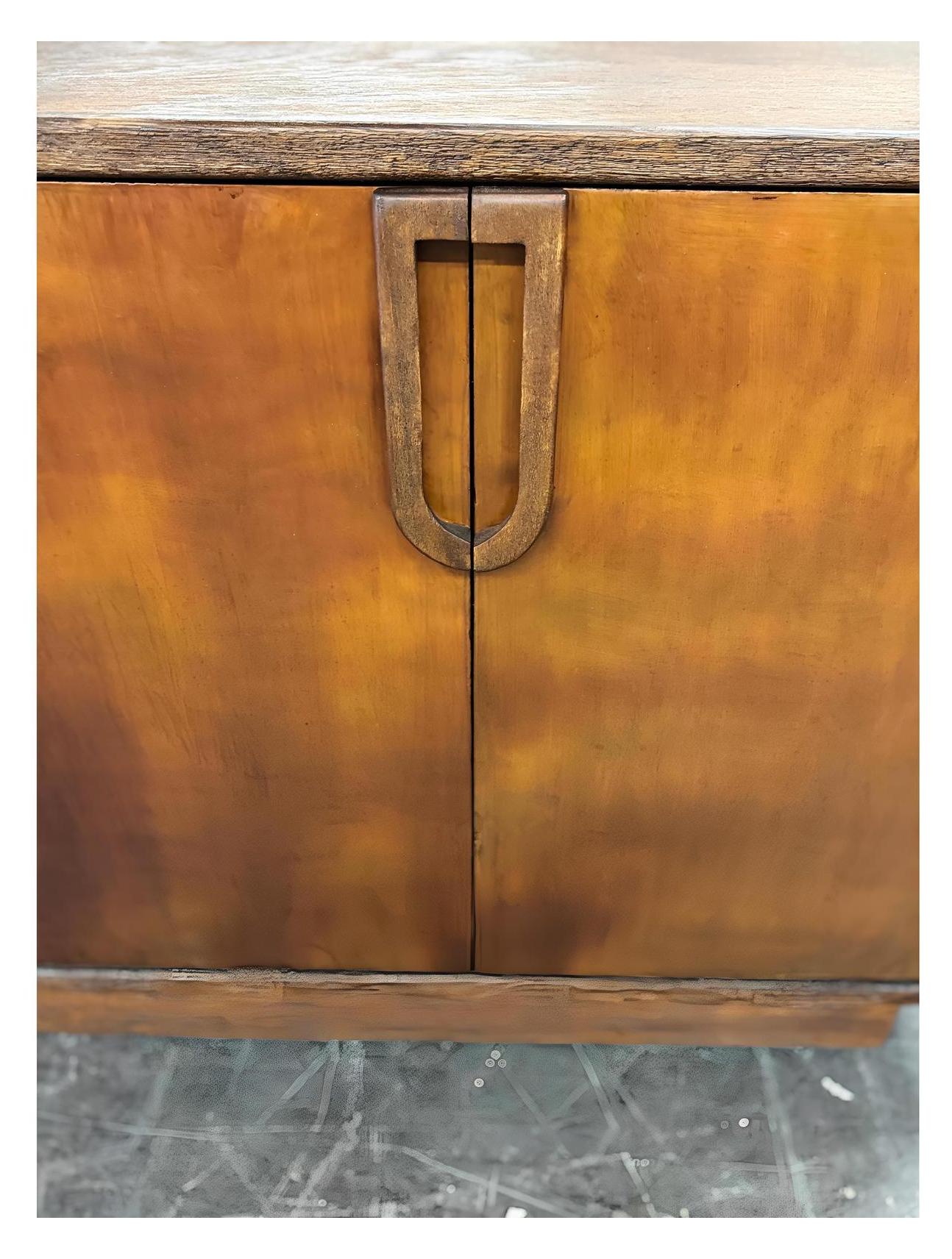 Loire Valley Manor Walnut Handcrafted Dining Buffet Table with Solid Wood Storage