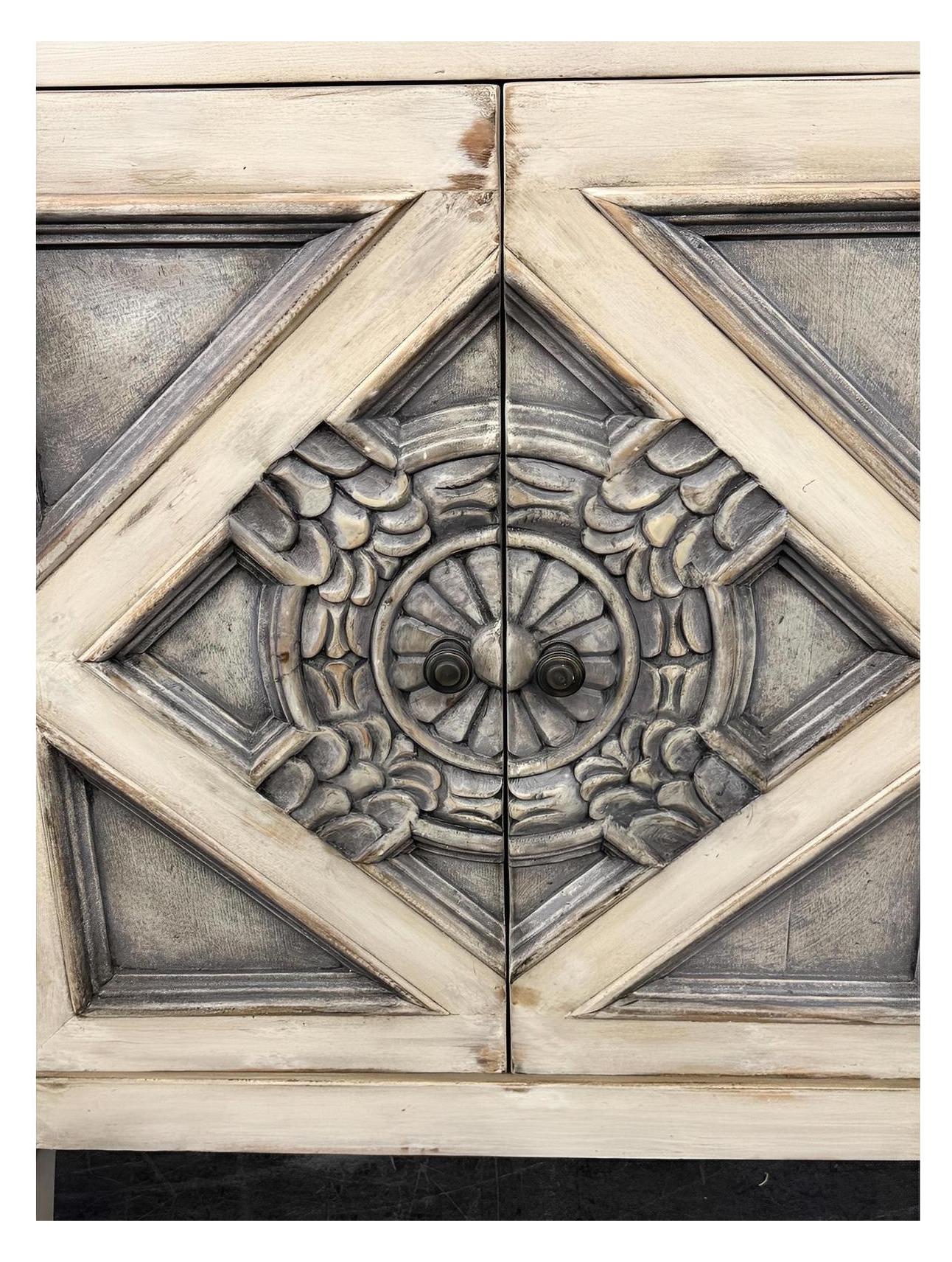 Avignon Ivory Handcrafted Dining Room Buffet Table 20 x 60 x 36 - Elegant Vintage Accent