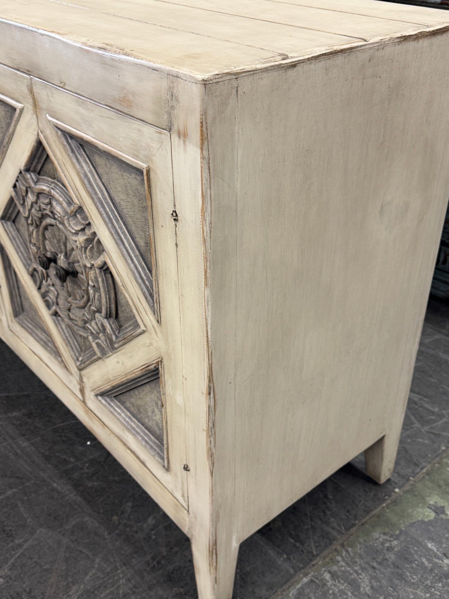 Avignon Ivory Handcrafted Dining Room Buffet Table 20 x 60 x 36 - Elegant Vintage Accent