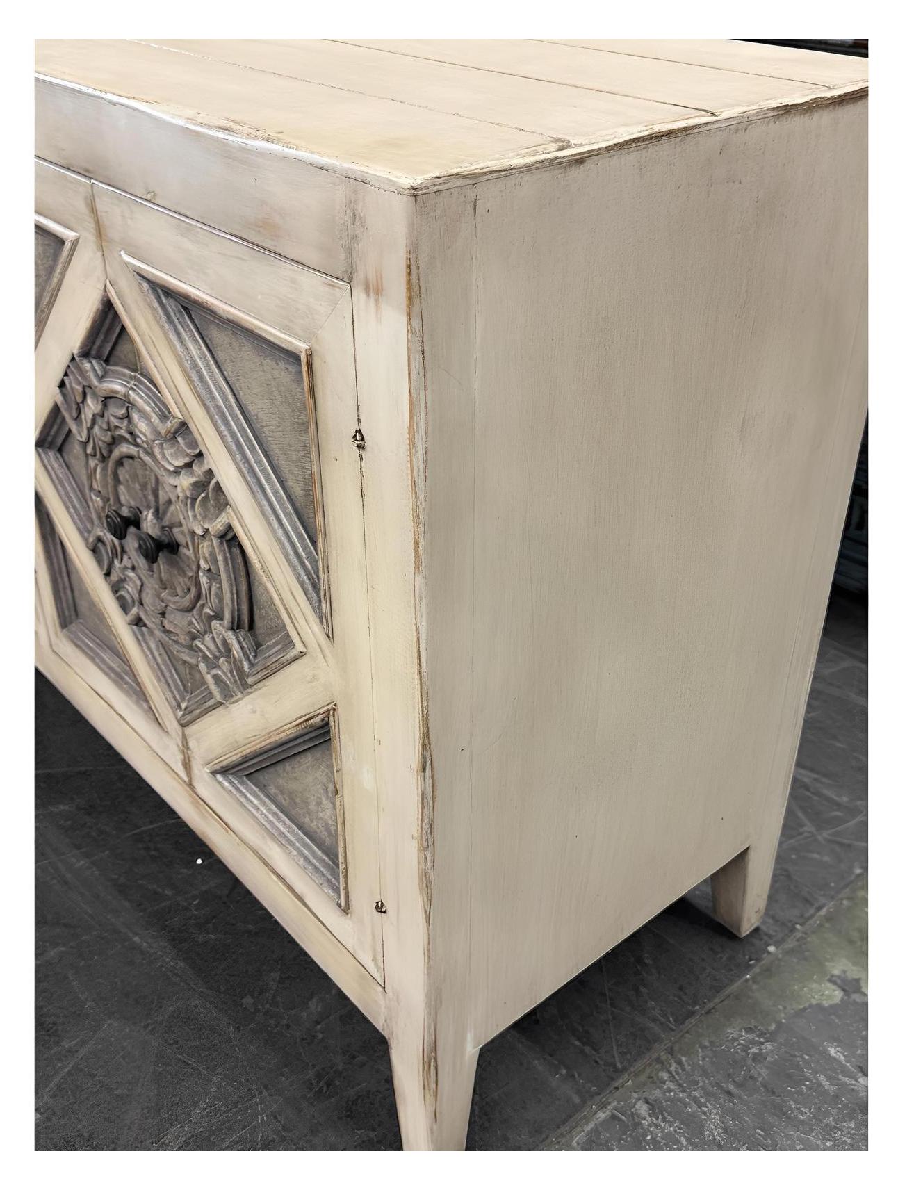 Avignon Ivory Handcrafted Dining Room Buffet Table 20 x 60 x 36 - Elegant Vintage Accent