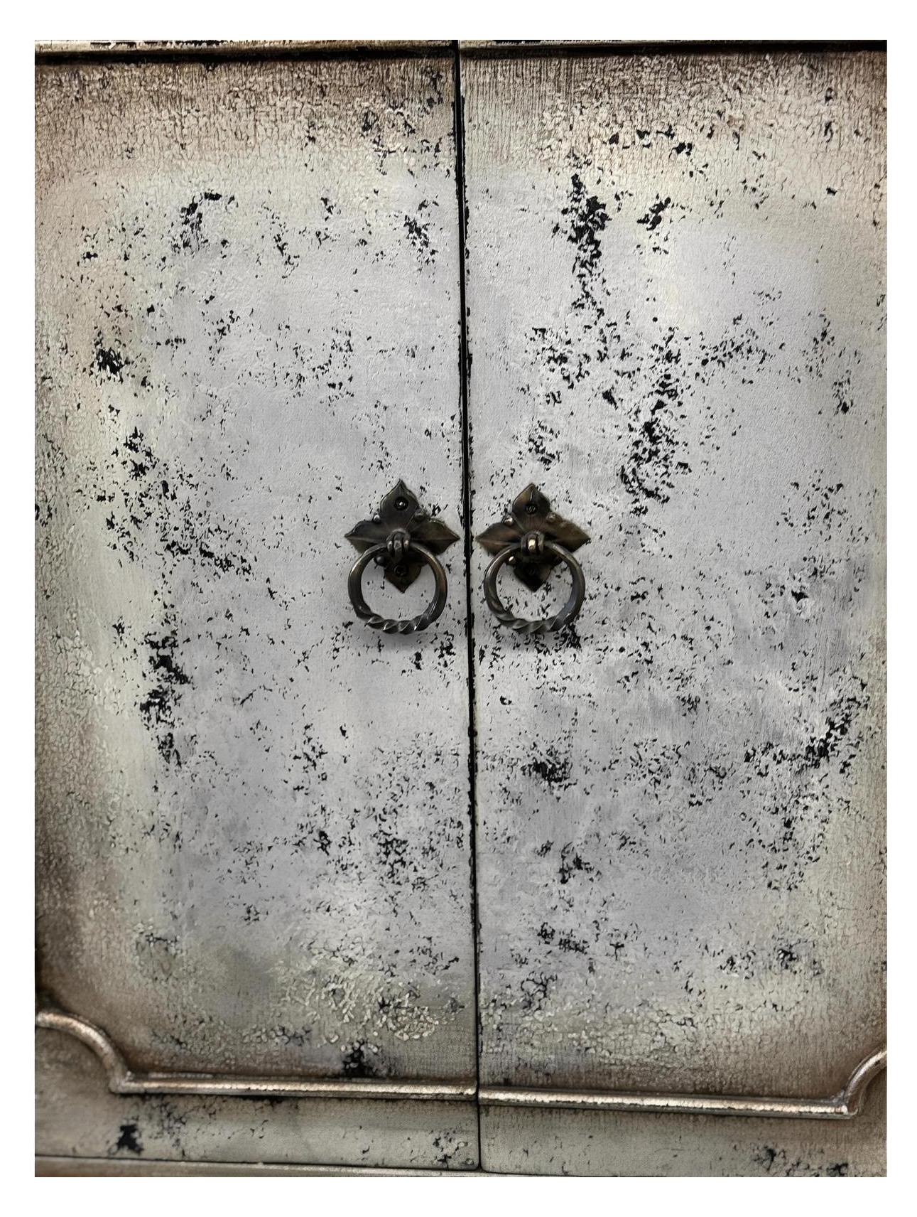 Blois-Inspired Ivory Distressed European Handcrafted Dining Buffet Table