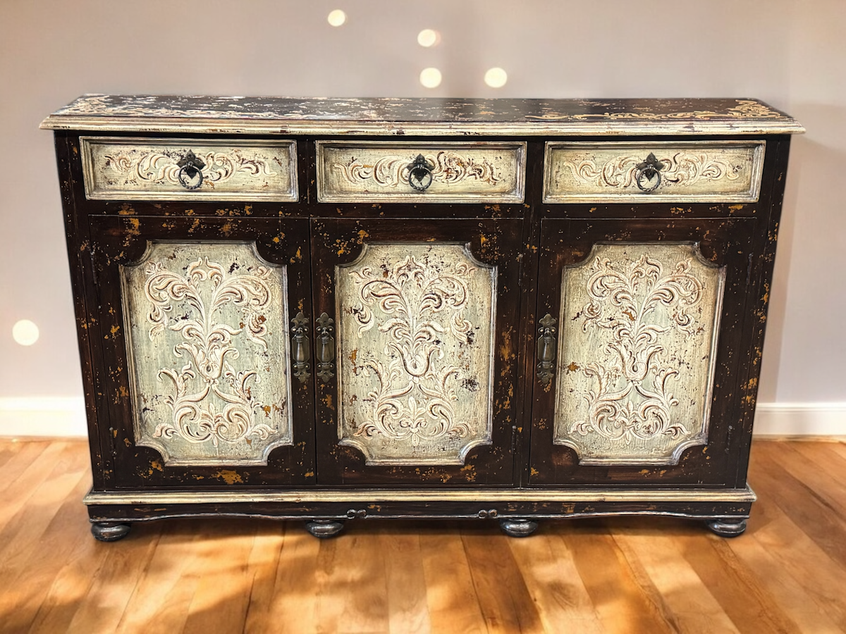 Castellina Porto Handcrafted Distressed Walnut Dining Room Buffet Table - 12 x 61 x 38