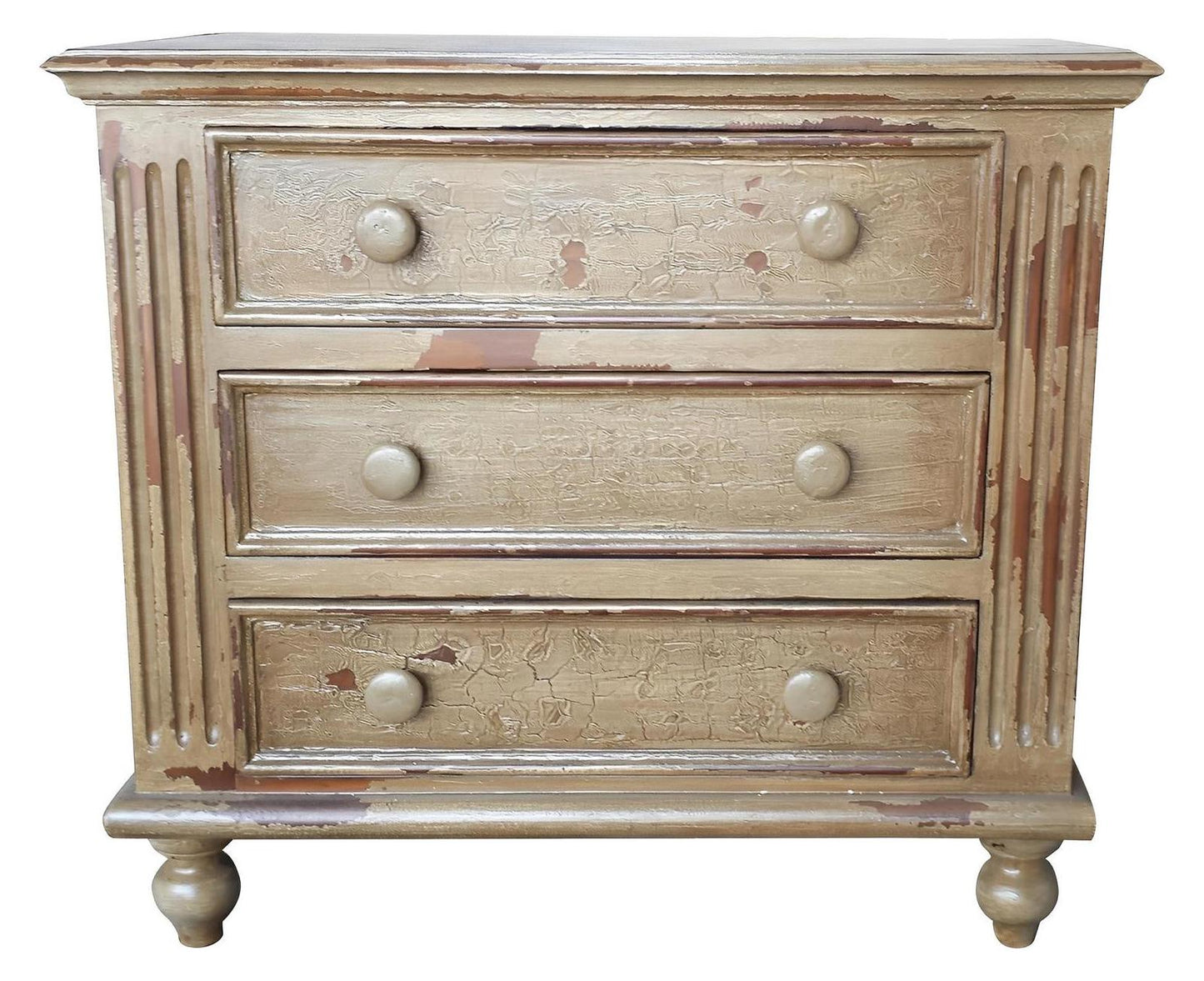 Grasse Nightstands (2-Pack), Antique Gold, Distressed finish with weathered patina