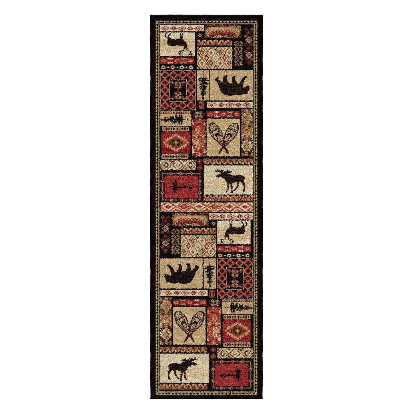 Lodge King Patchwork Multicolor Rug