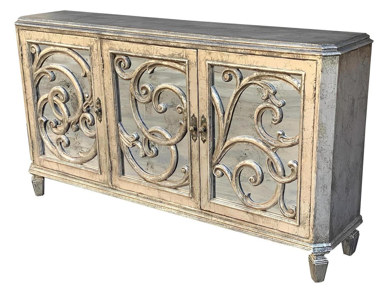 Colmar Antique White Dining Room Buffet Table - 17 x 77 x 41.5