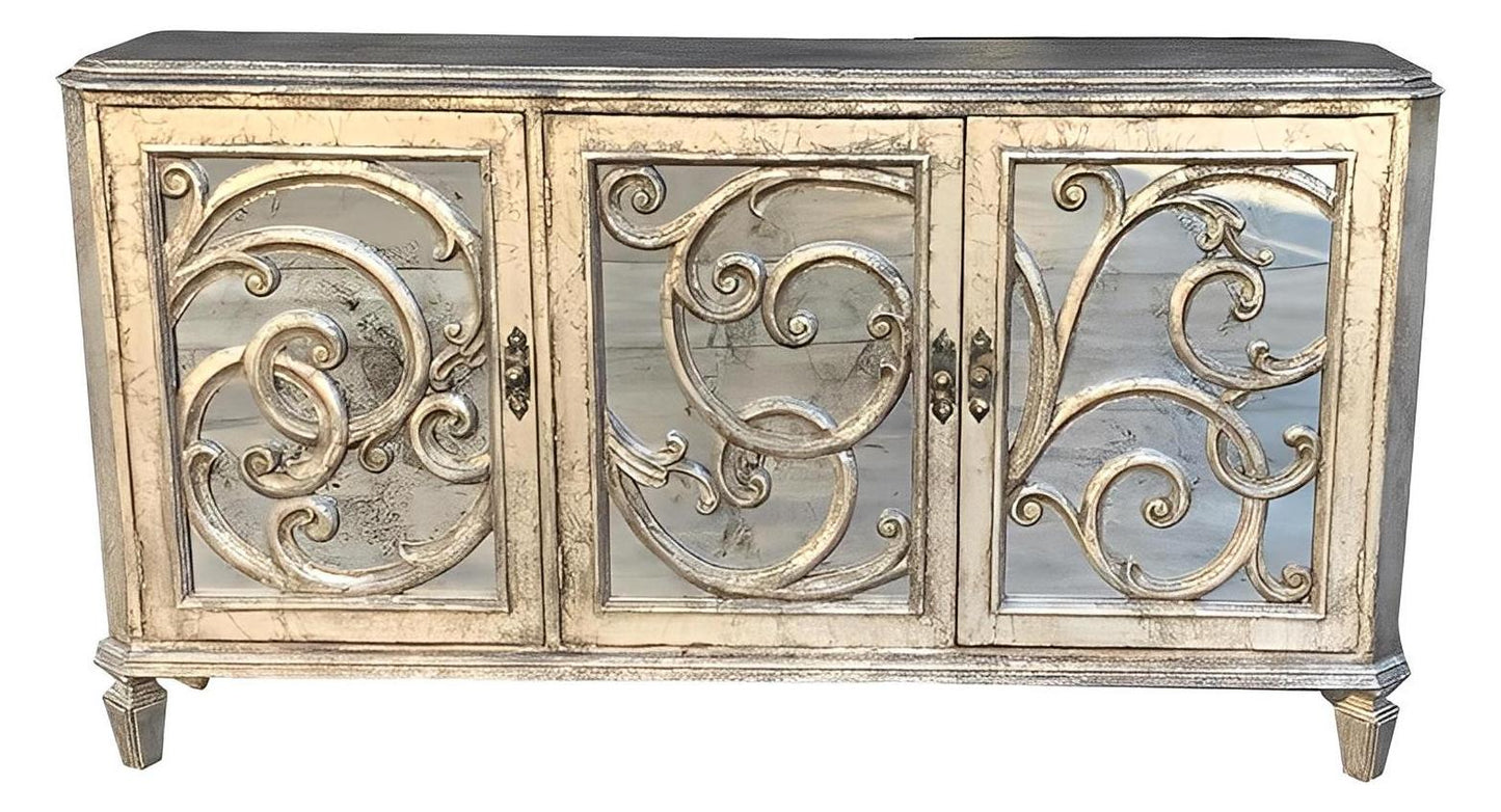 Colmar Antique White Dining Room Buffet Table - 17 x 77 x 41.5