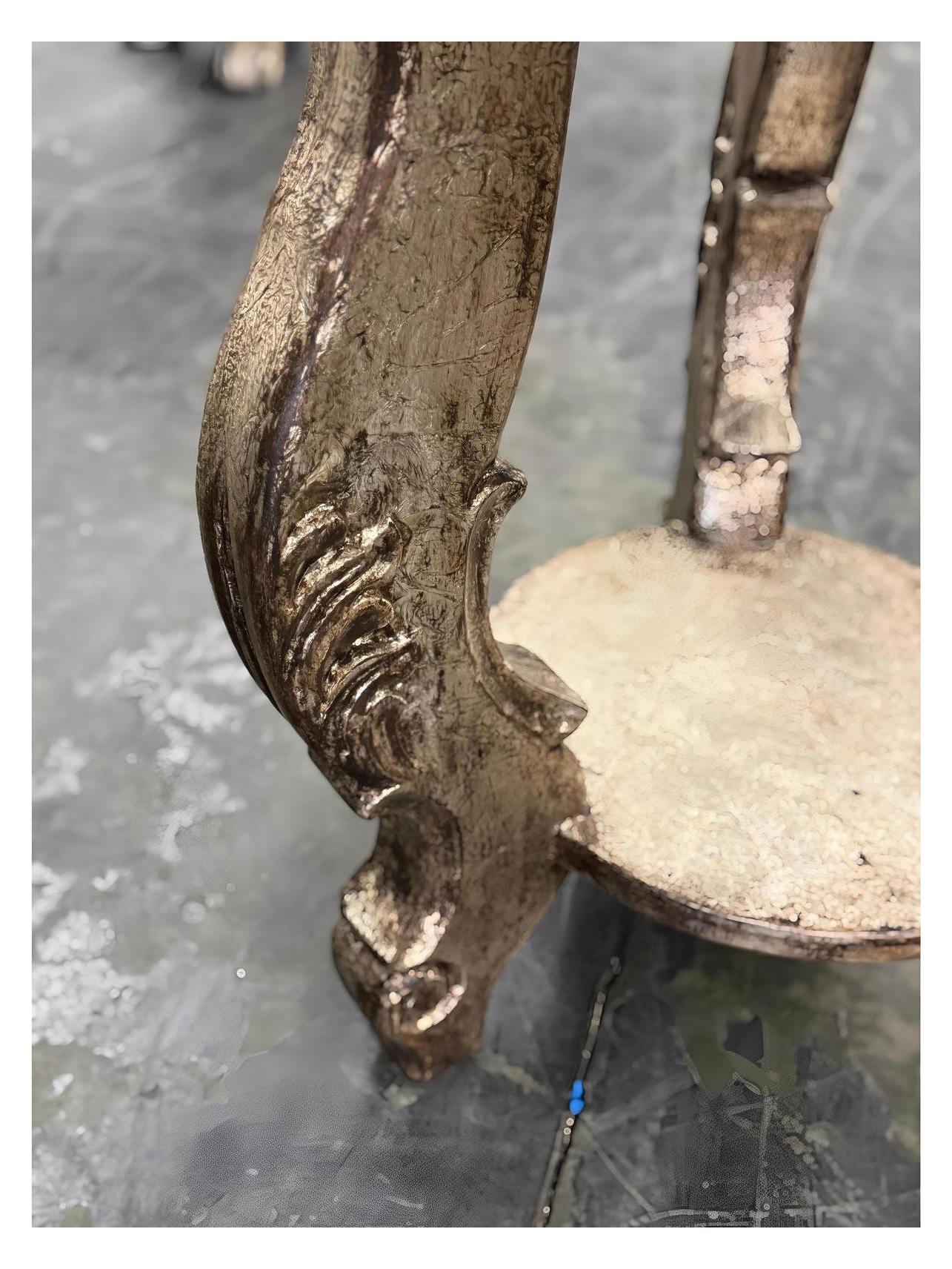 Pierrefonds Round Counter Height Table, Dark Walnut Finish, Distressed Rustic Surface