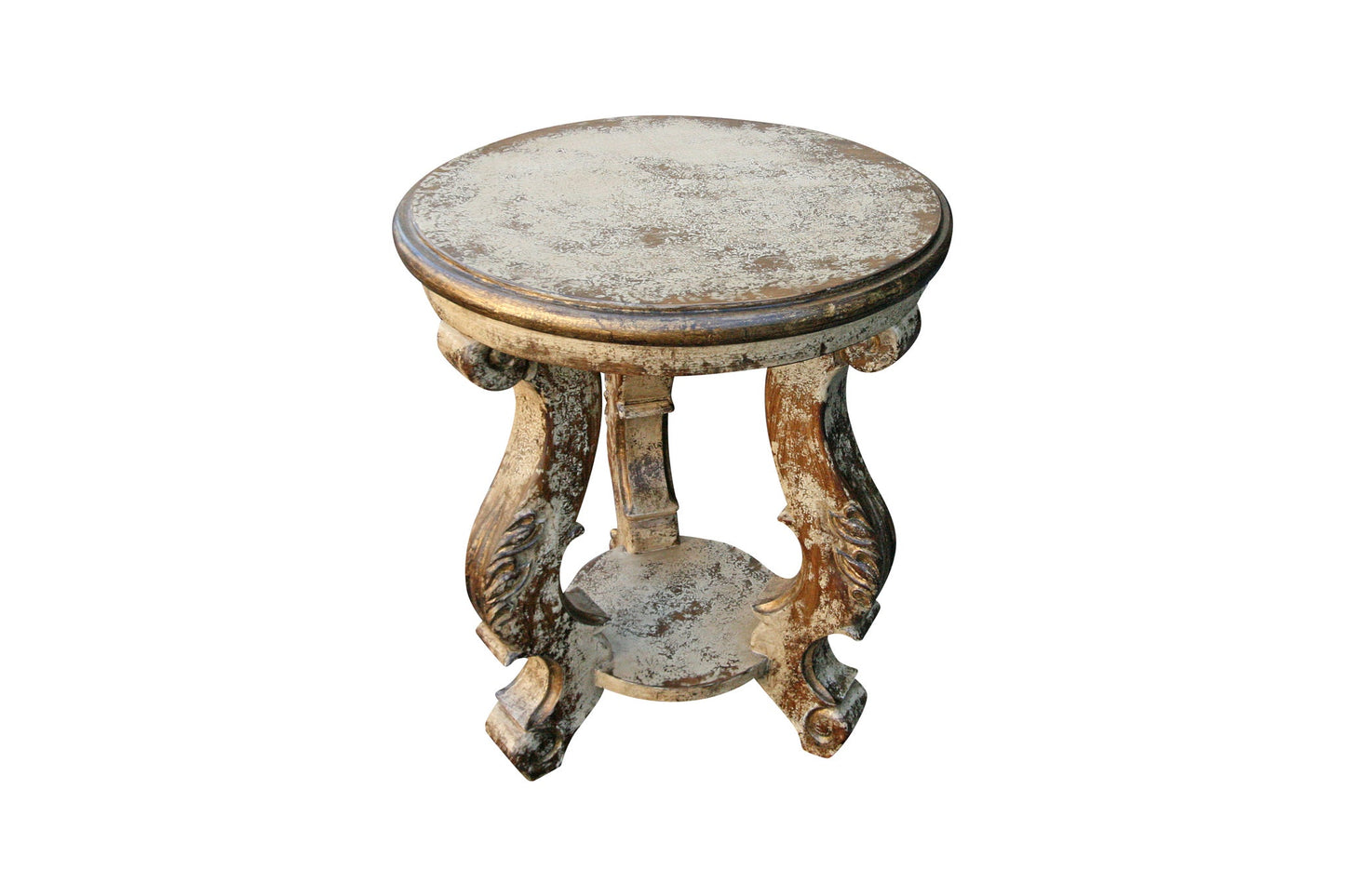 Vouvant End Tables (2-Pack), Distressed Antique Brown, Ornate Carved Legs