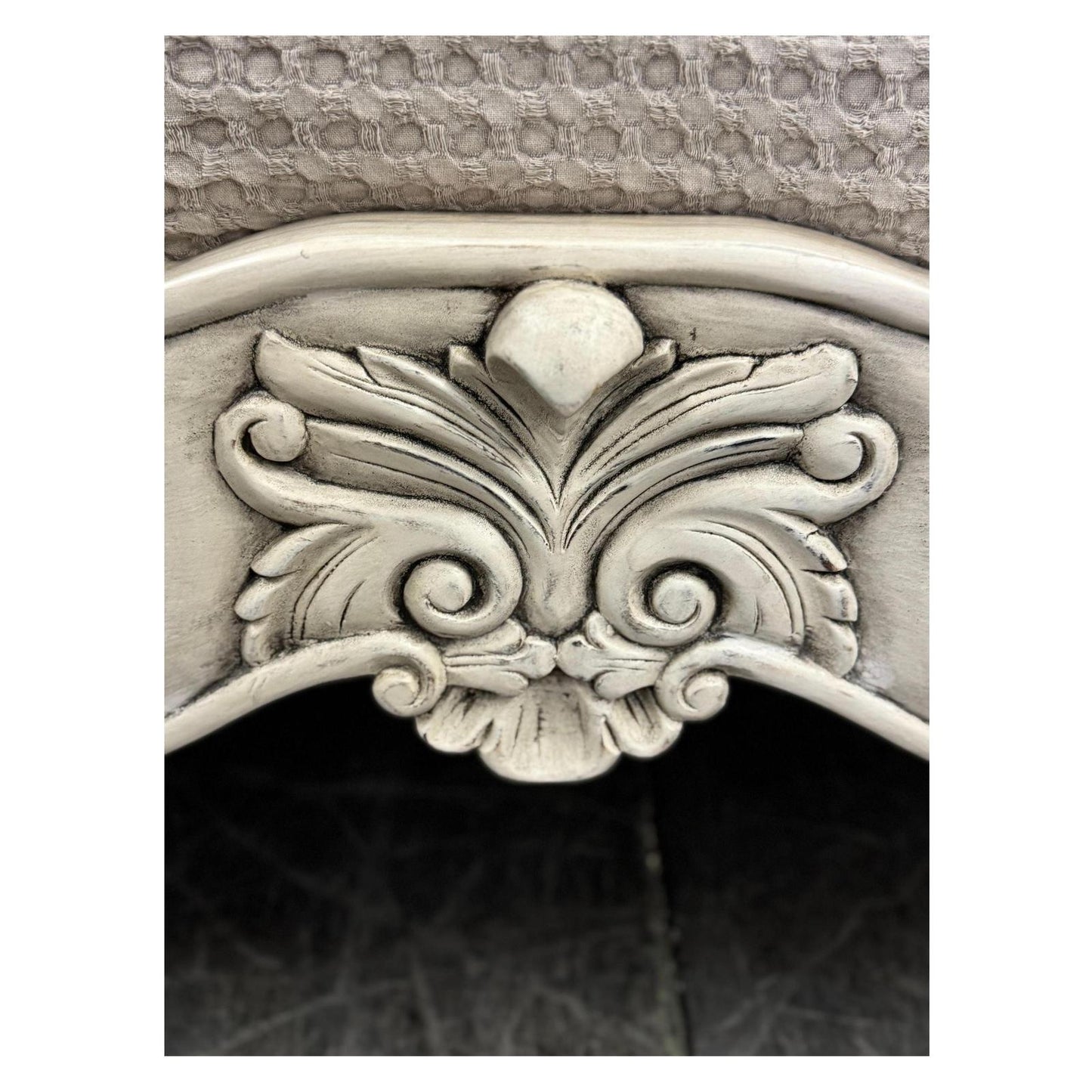 CALISTA BED 87" Tall | Luxury French European Style with Waxed Off-White Finish | Bed Only | Includes Delivery and Assembly