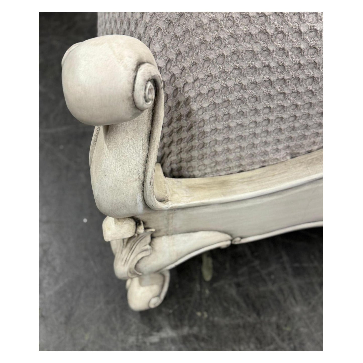 CALISTA BED 87" Tall | Luxury French European Style with Waxed Off-White Finish | Bed Only | Includes Delivery and Assembly