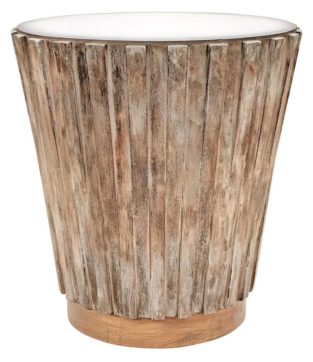 Simiane-la-Rotonde End Tables (2-Pack), Weathered Gray, Slat-Textured Exterior Finish