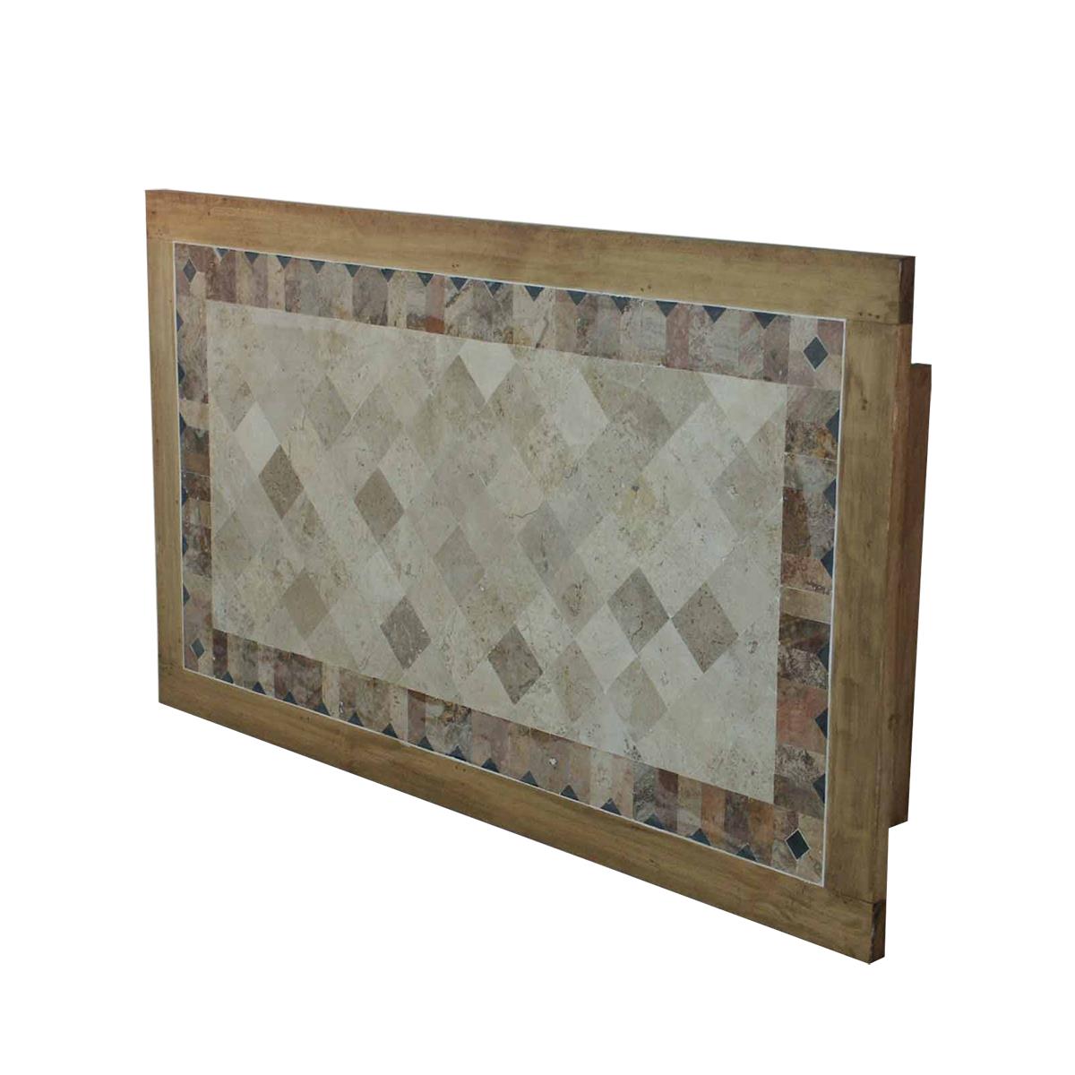 Sunrise Basin Dining Table | Hand-Carved Wood & Stone Inlay Top | 5-8'