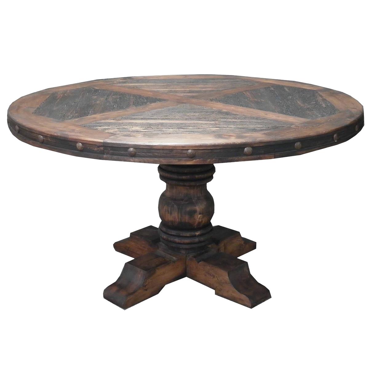 Dry Creek 60" Round Dining Table | Handcrafted Solid Wood & Iron Accents