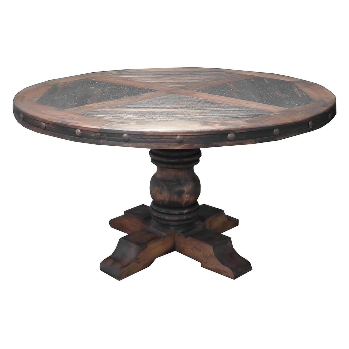 Dry Creek 60" Round Dining Table | Handcrafted Solid Wood & Iron Accents