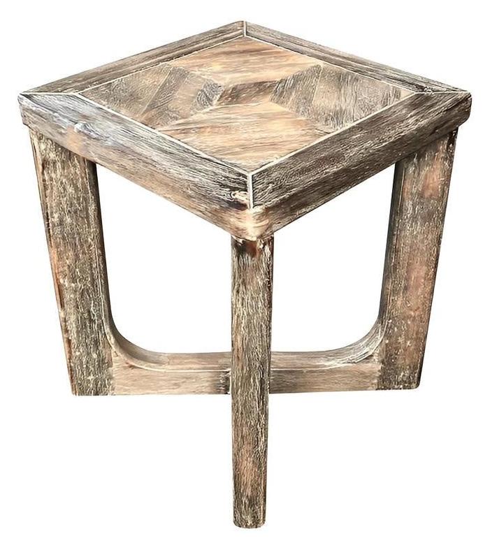 Locronan End Tables (2-Pack), Weathered Brown, Parquet top with distressed finish