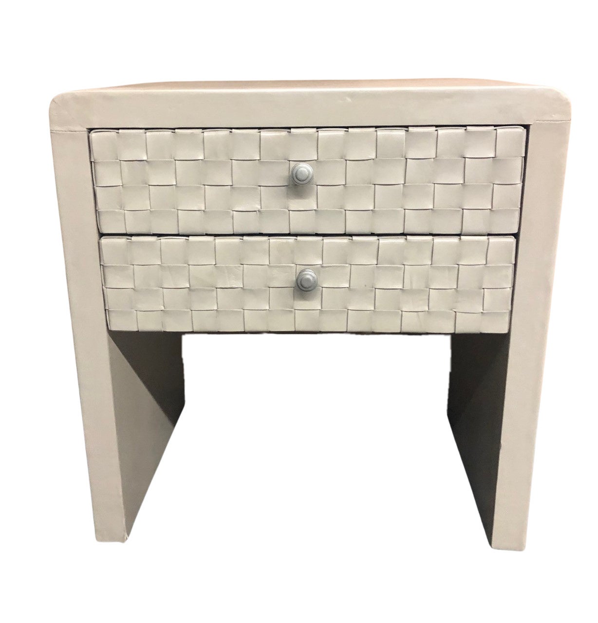 Cargèse Nightstands (2-Pack), Cream, Woven Front Drawer Design