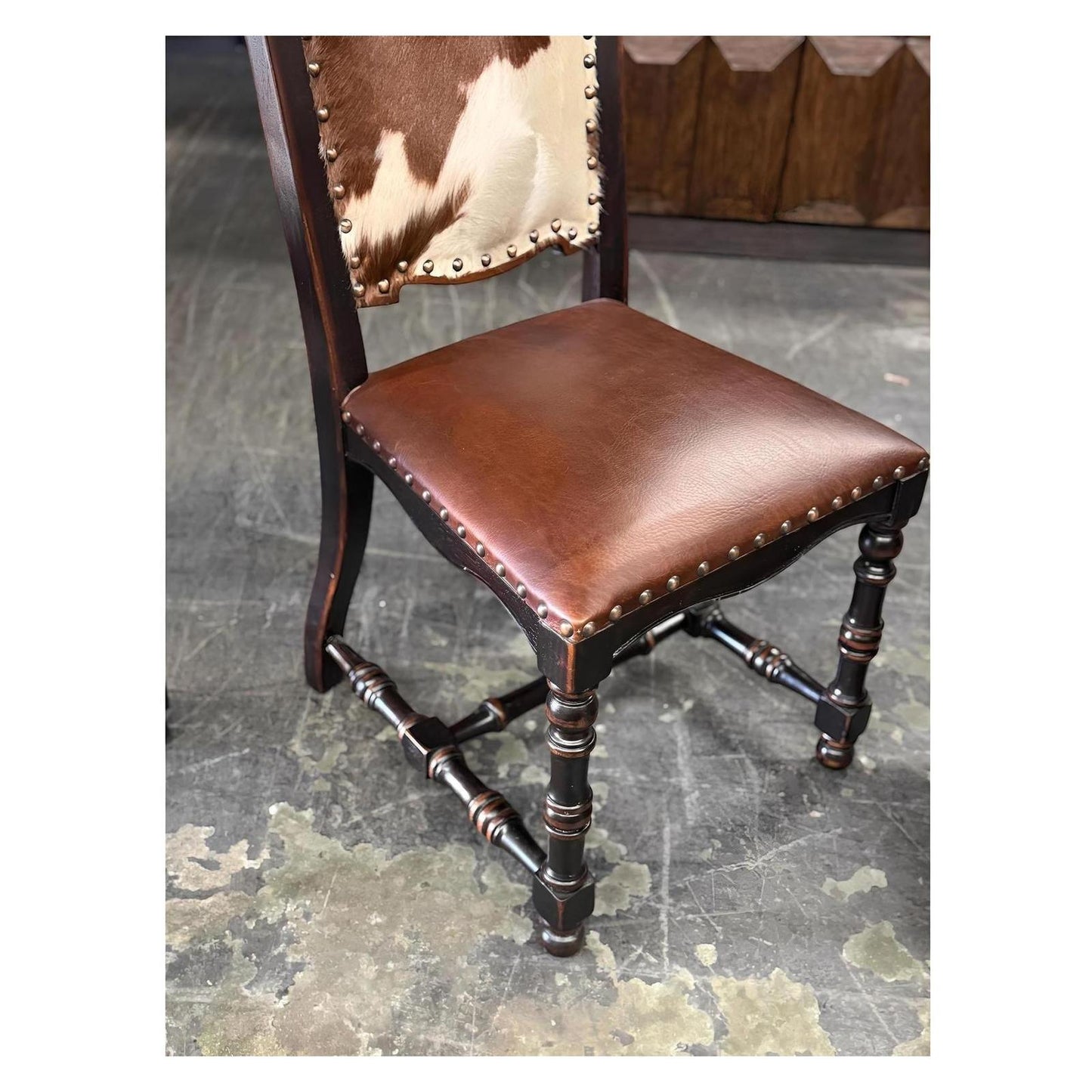 RED RIVER CHAIR - LEATHER WITH COWHIDE (2-Pack)