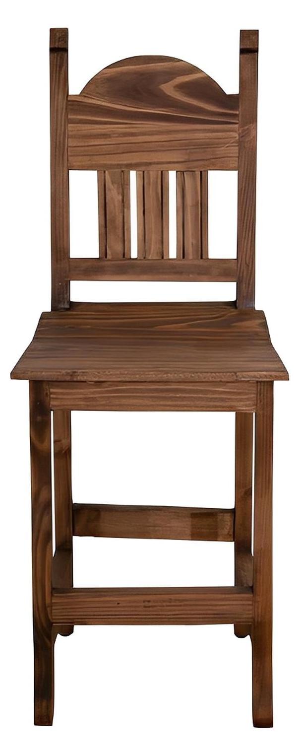 Rustic Hand-Carved Wooden Barstools with Backrests (2 or 3-Pack) - 24 or 30 in - Counter or Bar Height